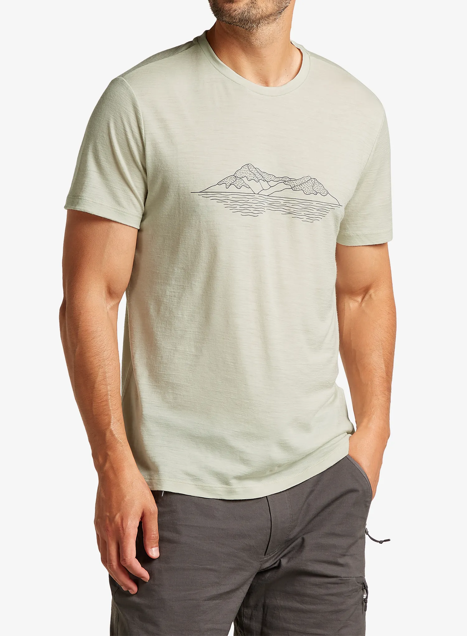 Merino triko Icebreaker Merino 150 Tech Lite SS T Pukaki Reflected - ashen
