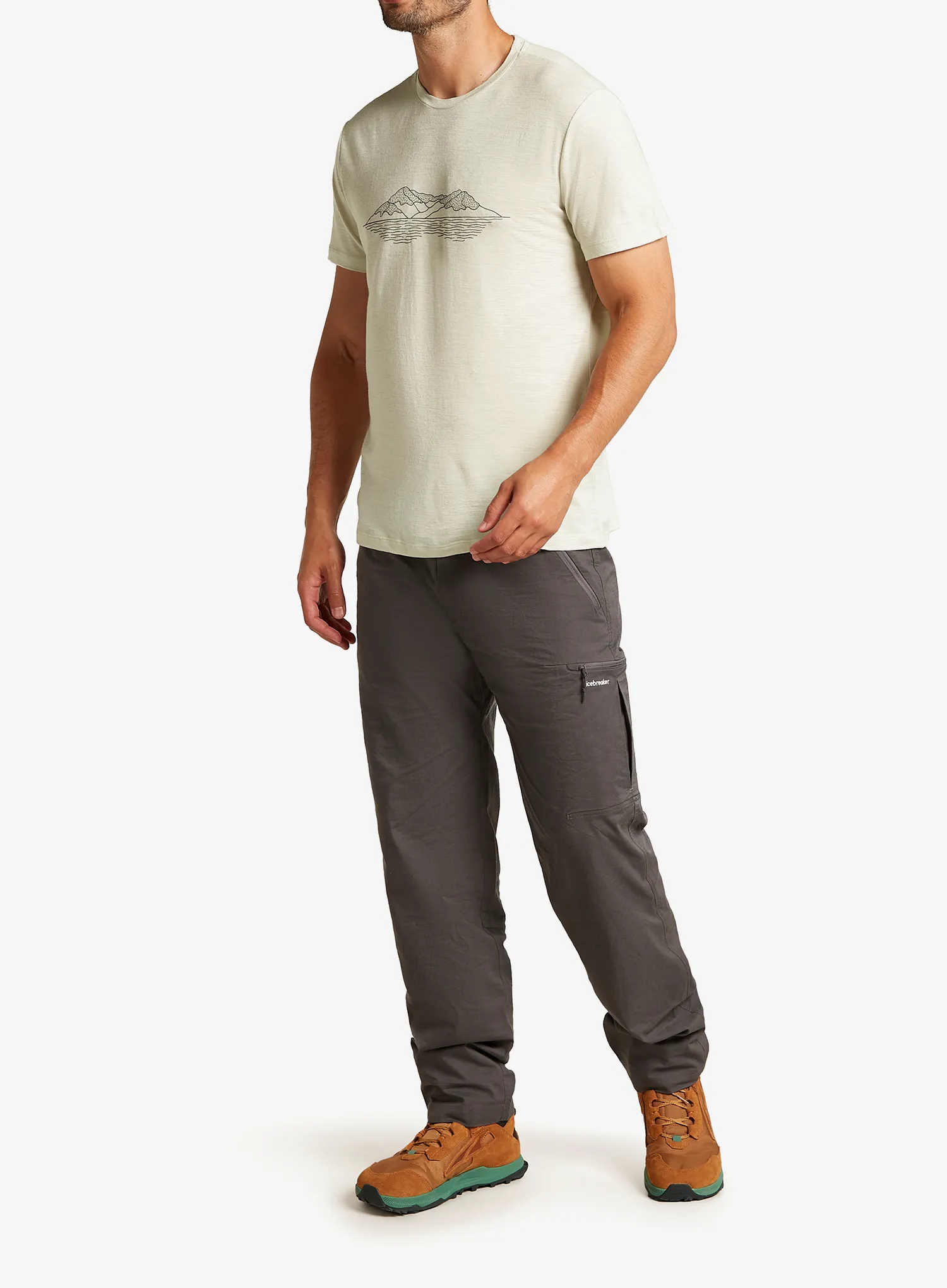 Merino triko Icebreaker Merino 150 Tech Lite SS T Pukaki Reflected - ashen