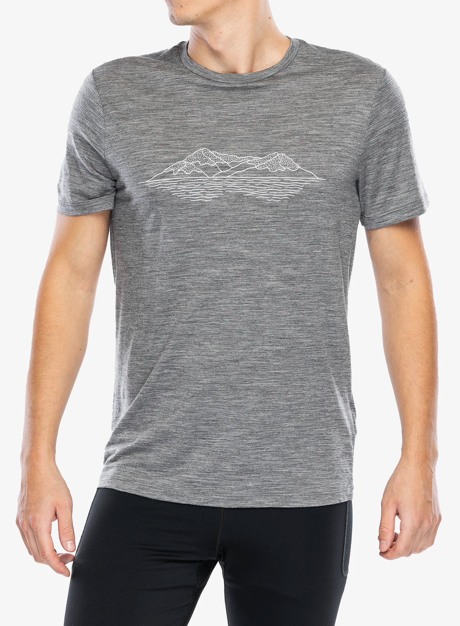 Merino triko Icebreaker Merino 150 Tech Lite SS T Pukaki Reflected - gritstone hthr