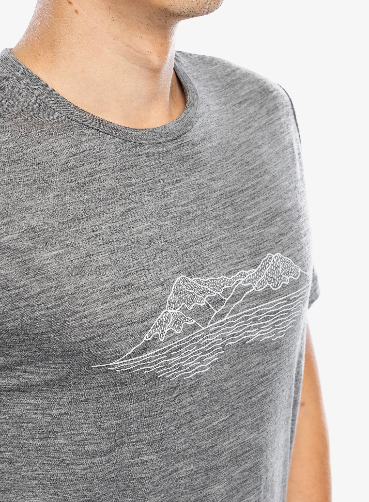 Merino triko Icebreaker Merino 150 Tech Lite SS T Pukaki Reflected - gritstone hthr