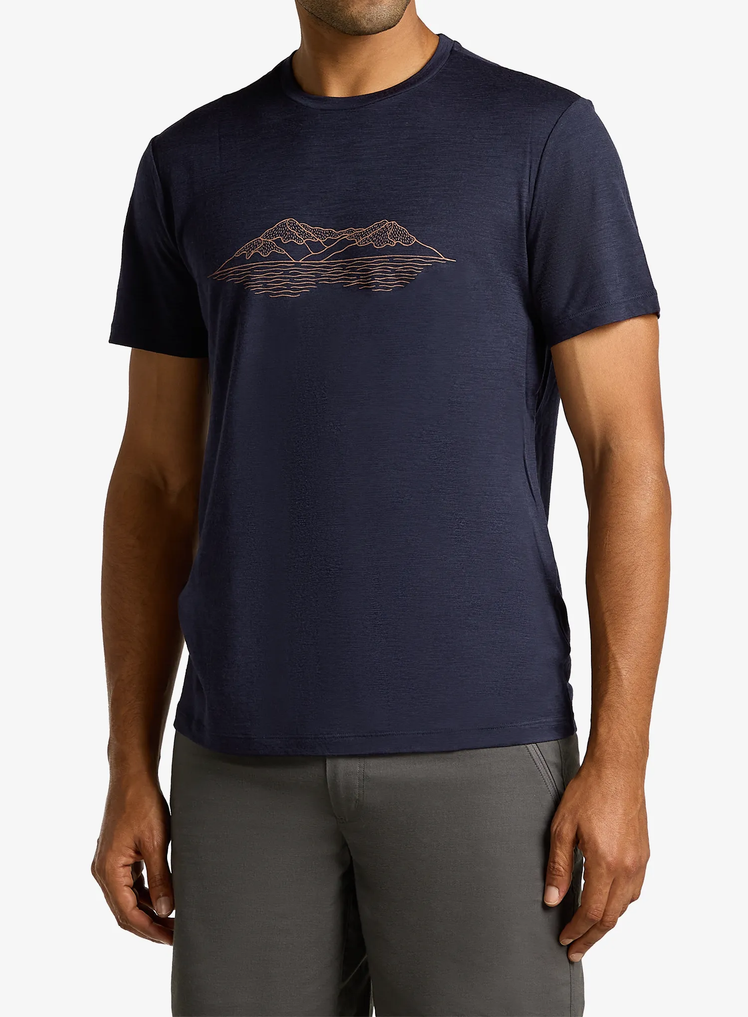 Merino triko Icebreaker Merino 150 Tech Lite SS T Pukaki Reflected - midnight navy