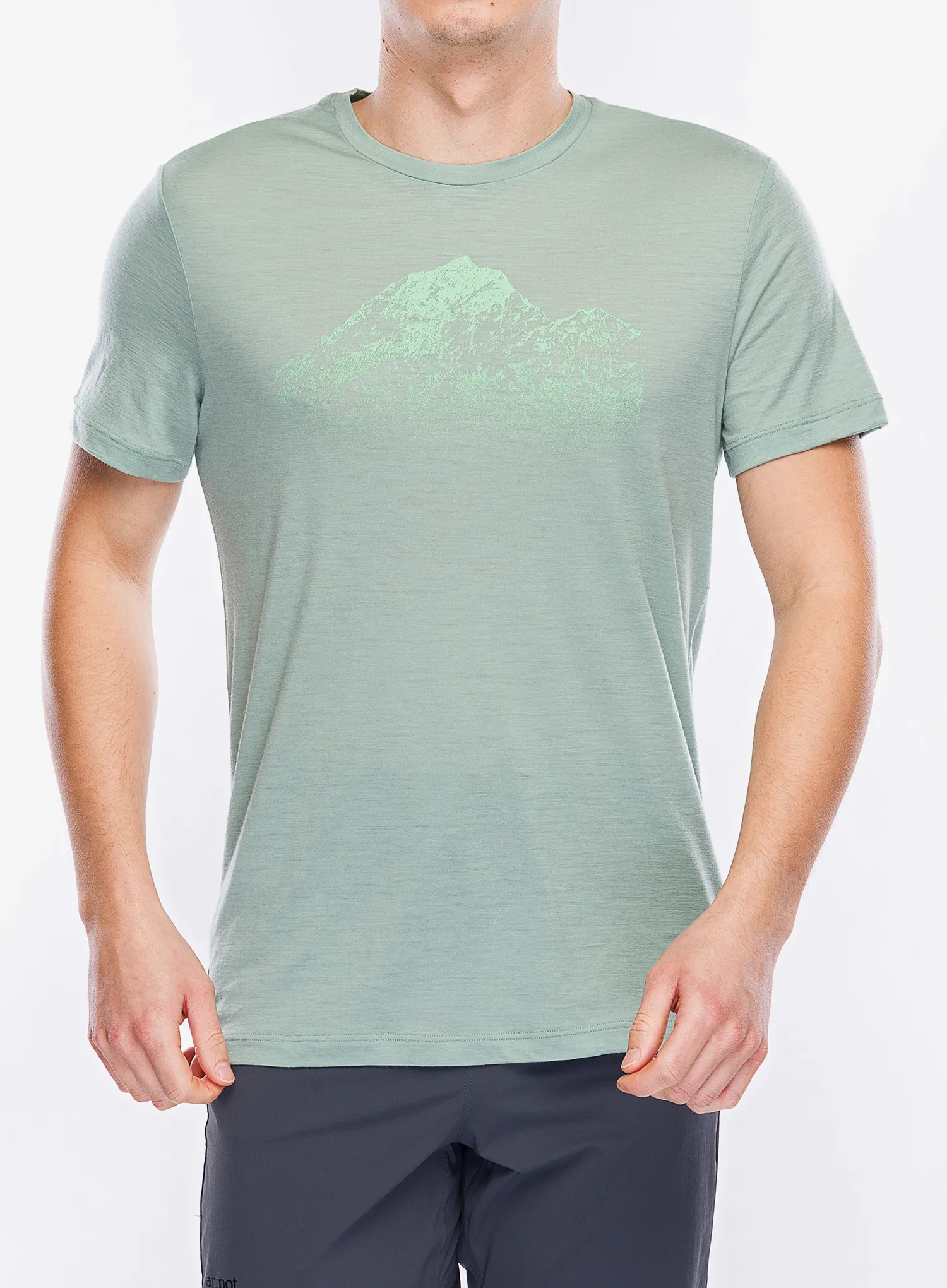 Merino triko Icebreaker Merino 150 Tech Lite SS T Rising Light - moss