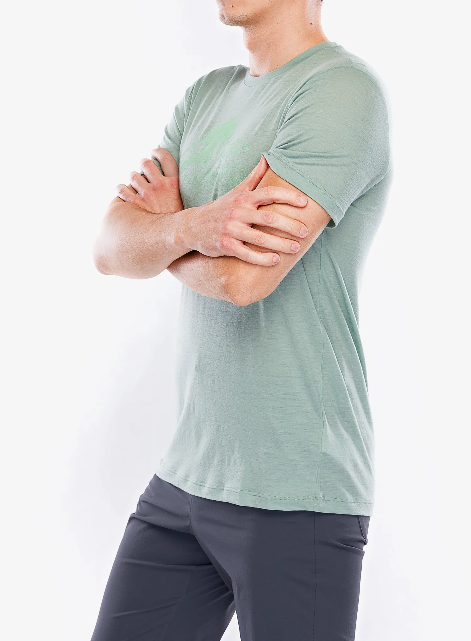 Merino triko Icebreaker Merino 150 Tech Lite SS T Rising Light - moss