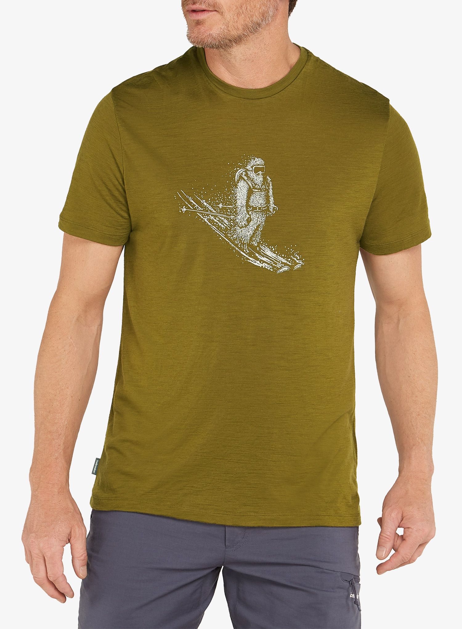 Merino triko Icebreaker Merino 150 Tech Lite SS T Skiing Yeti - algae
