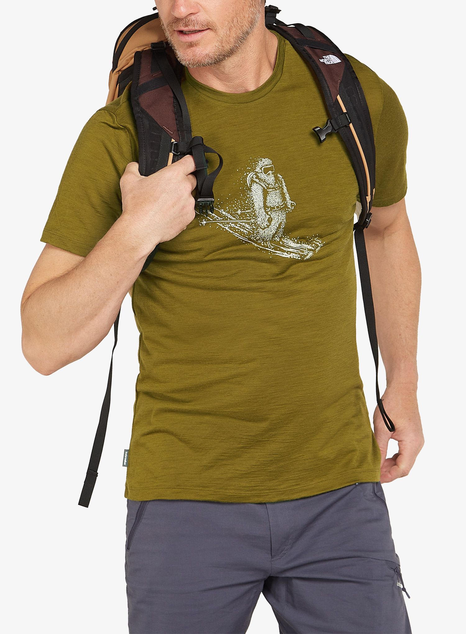 Merino triko Icebreaker Merino 150 Tech Lite SS T Skiing Yeti - algae