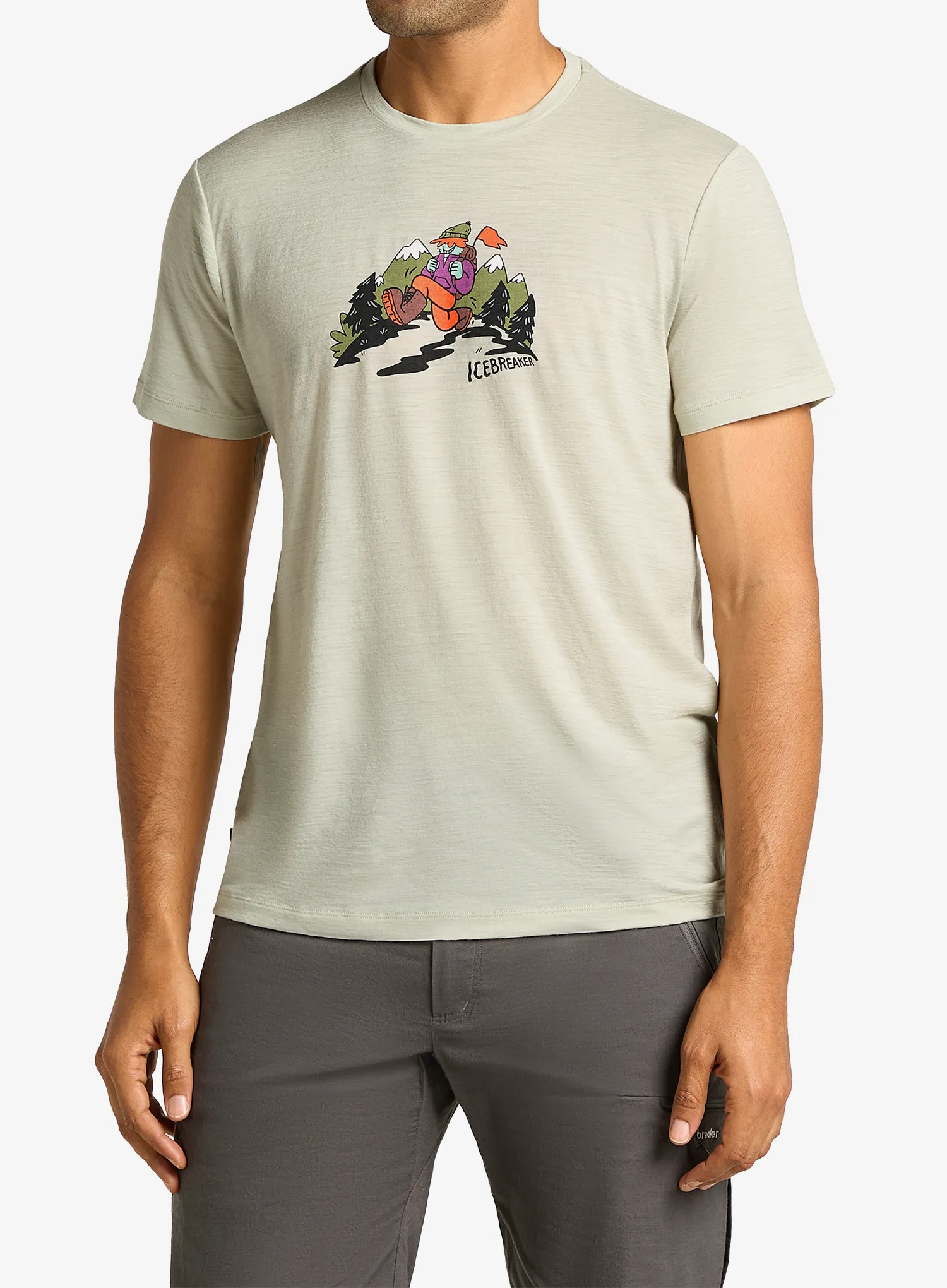 Merino triko Icebreaker Merino 150 Tech Lite SS Tee Catch Me Outside - ashen