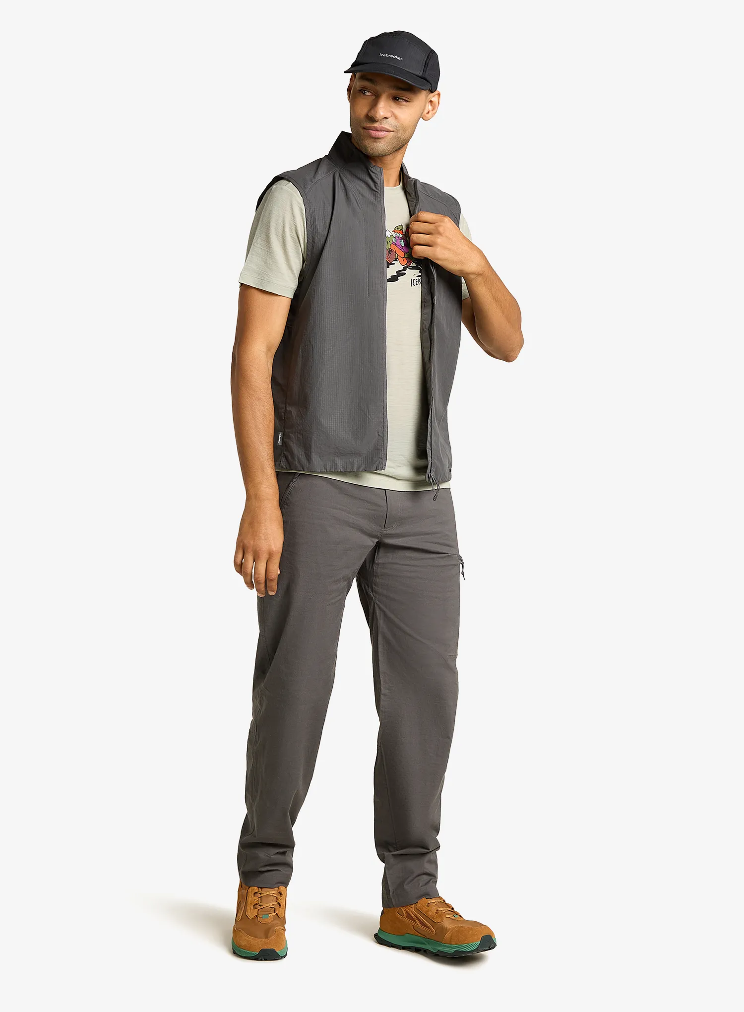 Merino triko Icebreaker Merino 150 Tech Lite SS Tee Catch Me Outside - ashen
