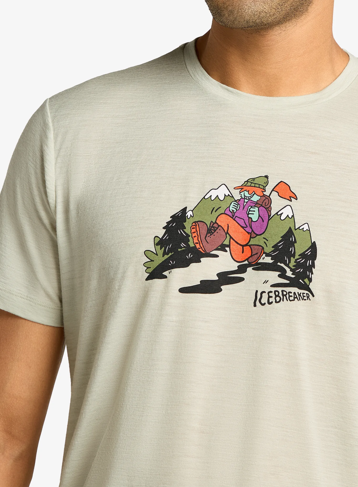 Merino triko Icebreaker Merino 150 Tech Lite SS Tee Catch Me Outside - ashen