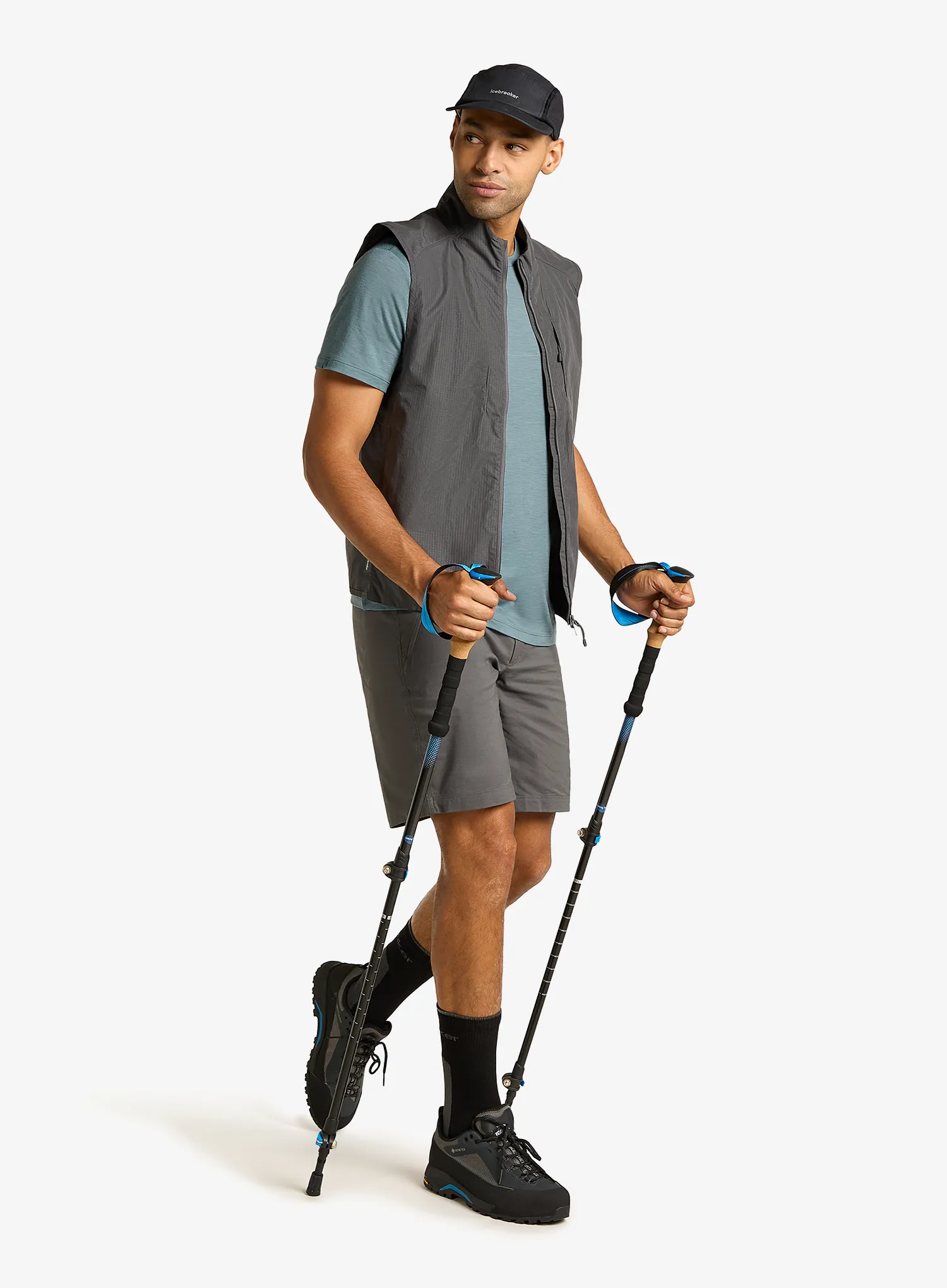 Merino triko Icebreaker Merino 150 Tech Lite SS Tee Single Line Camp - blue ash