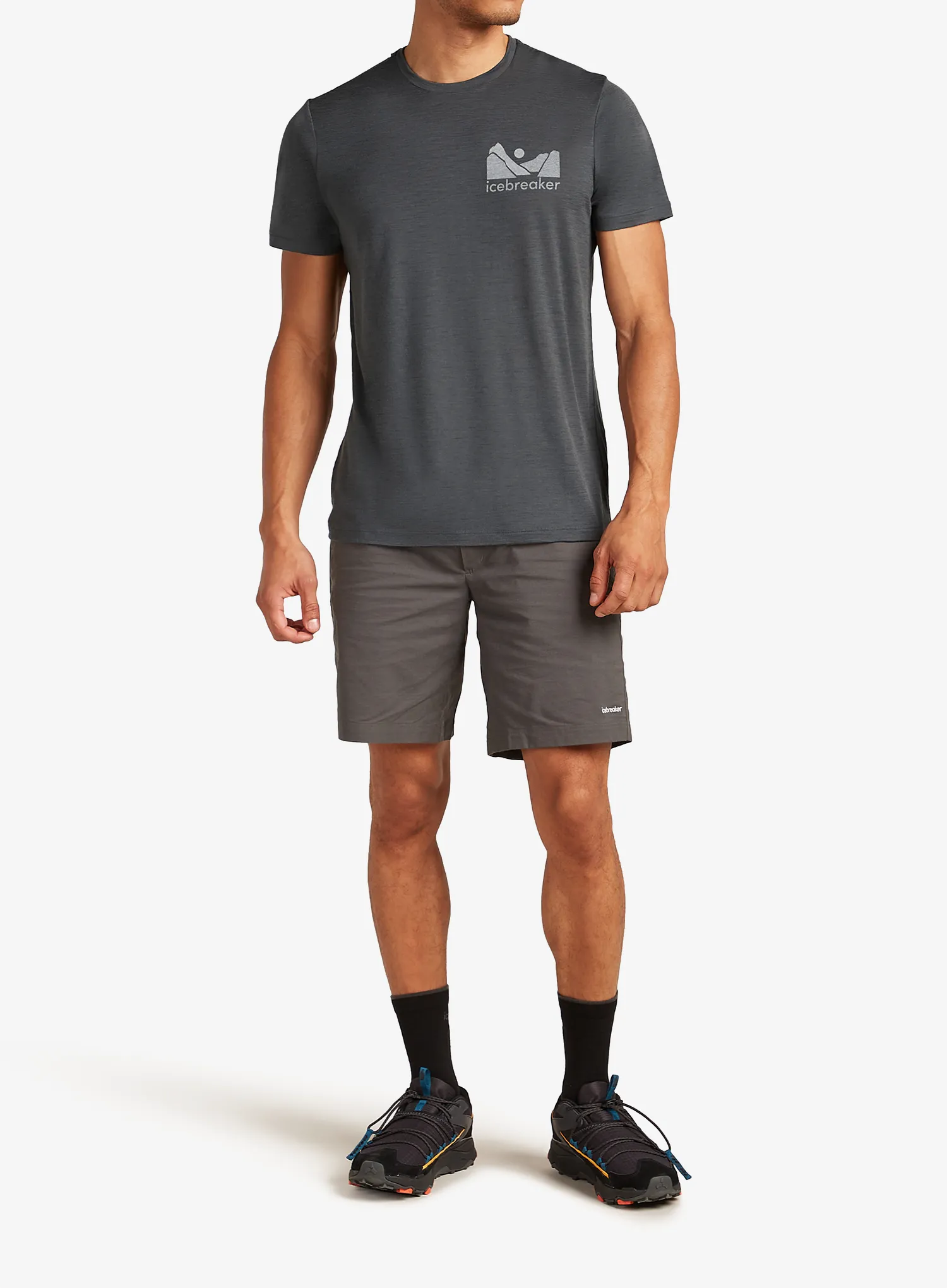 Merino triko Icebreaker Merino 150 Tech Lite SS Tee Southern Shapes - obsidian