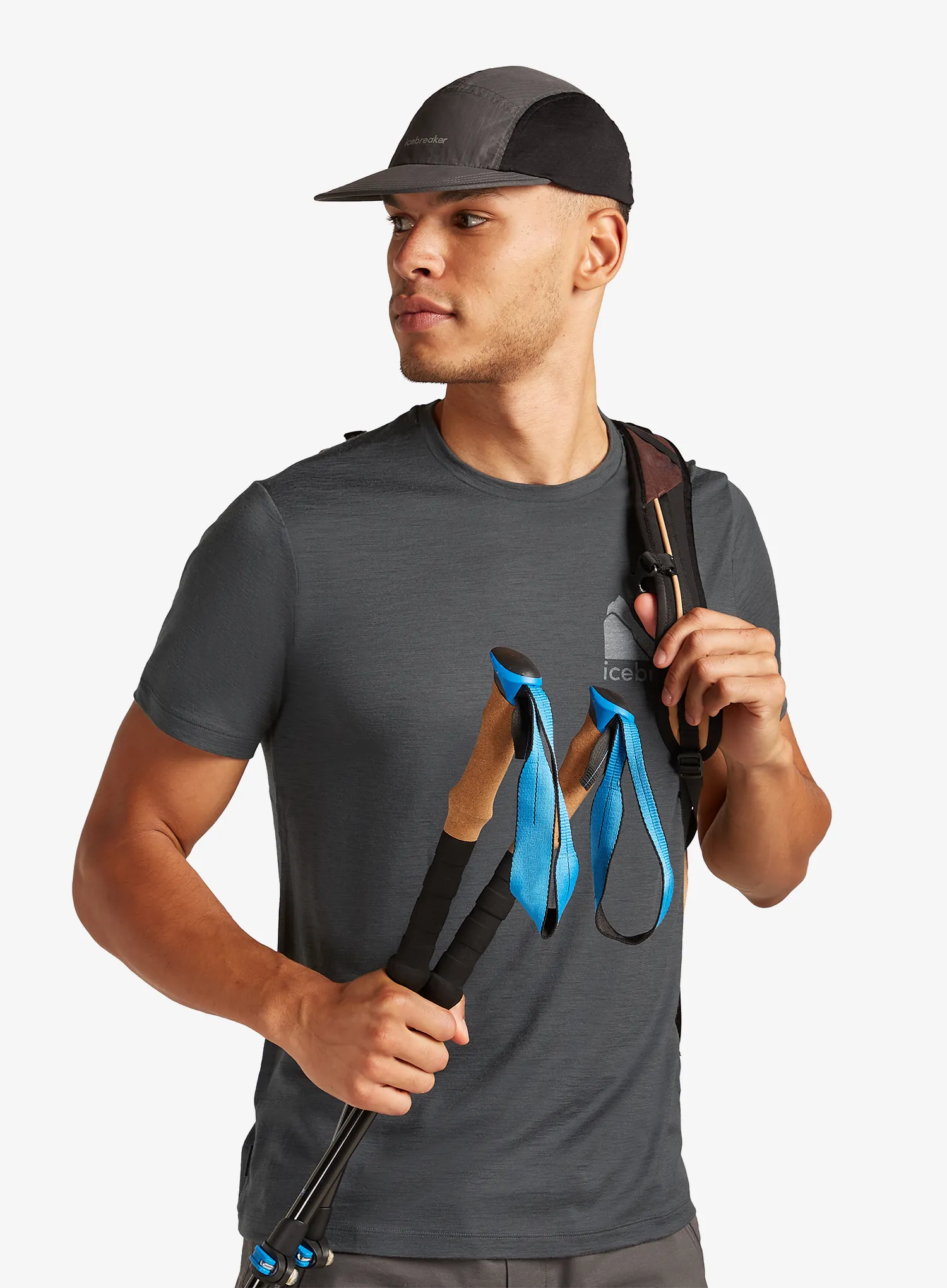 Merino triko Icebreaker Merino 150 Tech Lite SS Tee Southern Shapes - obsidian