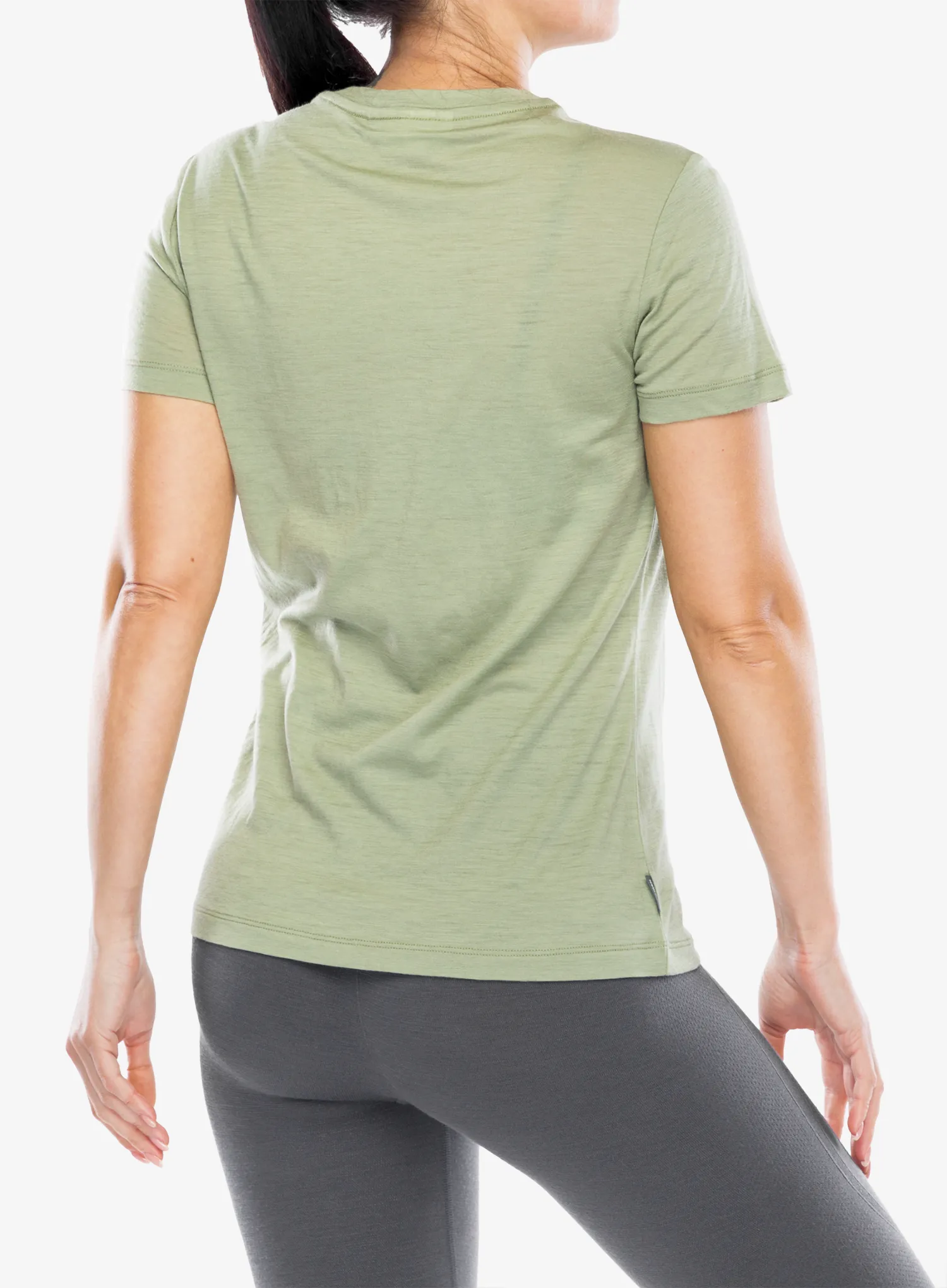 Merino triko dámské Icebreaker Merino 150 Tech Lite SS Tee Winter Floral - lichen