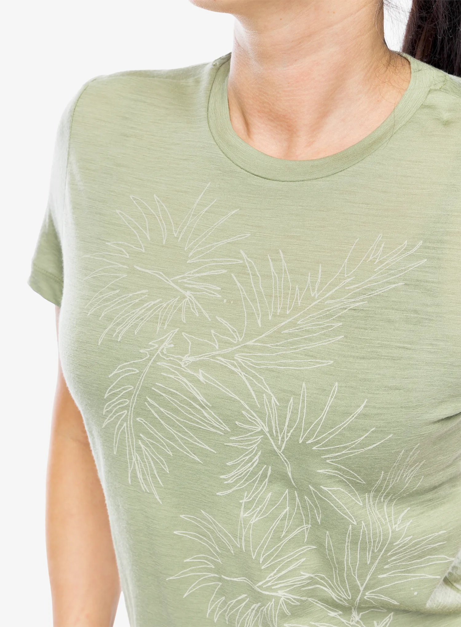 Merino triko dámské Icebreaker Merino 150 Tech Lite SS Tee Winter Floral - lichen