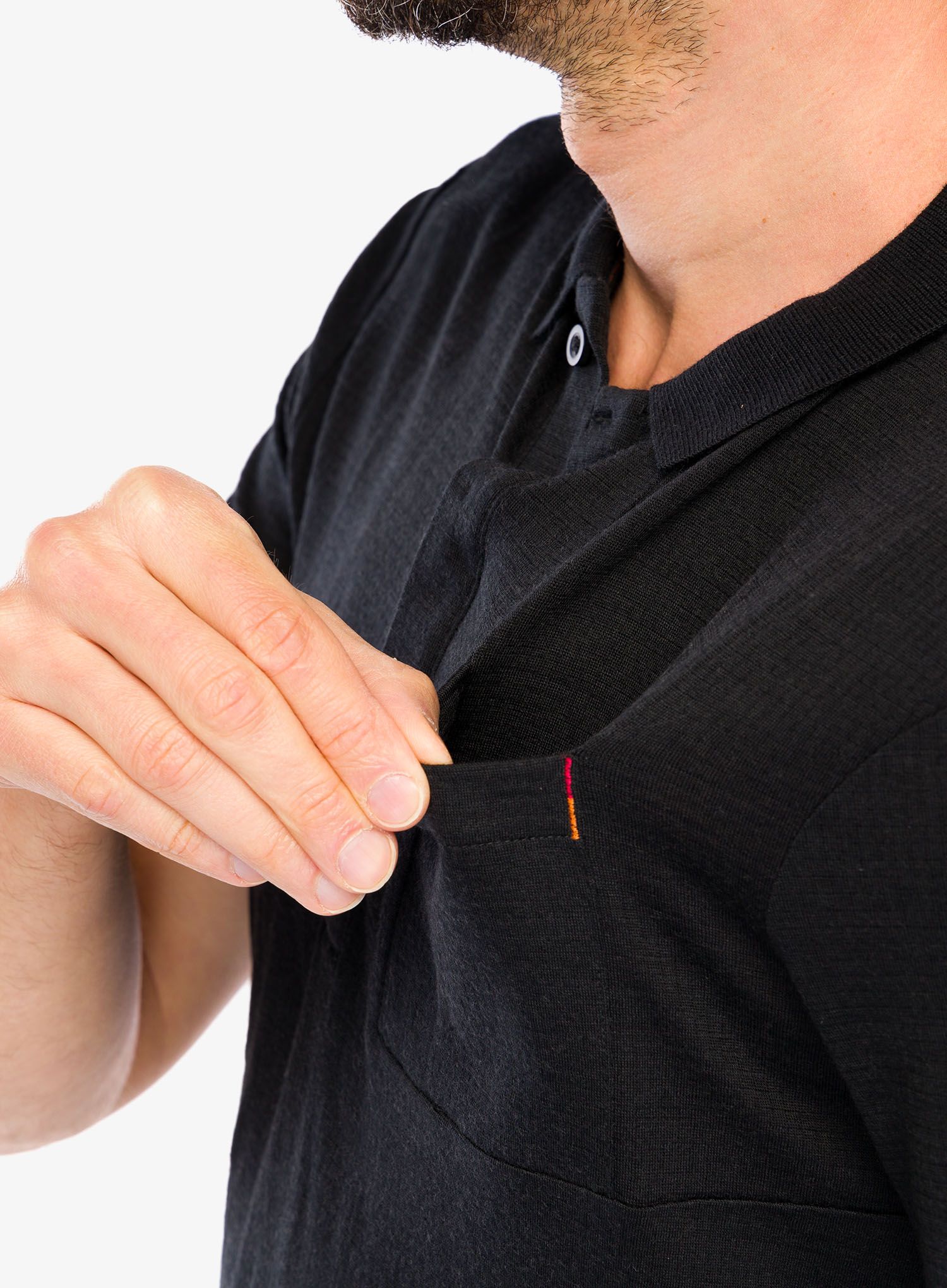 Polokošile Icebreaker Merino 200 IB X TNF SS Polo - black