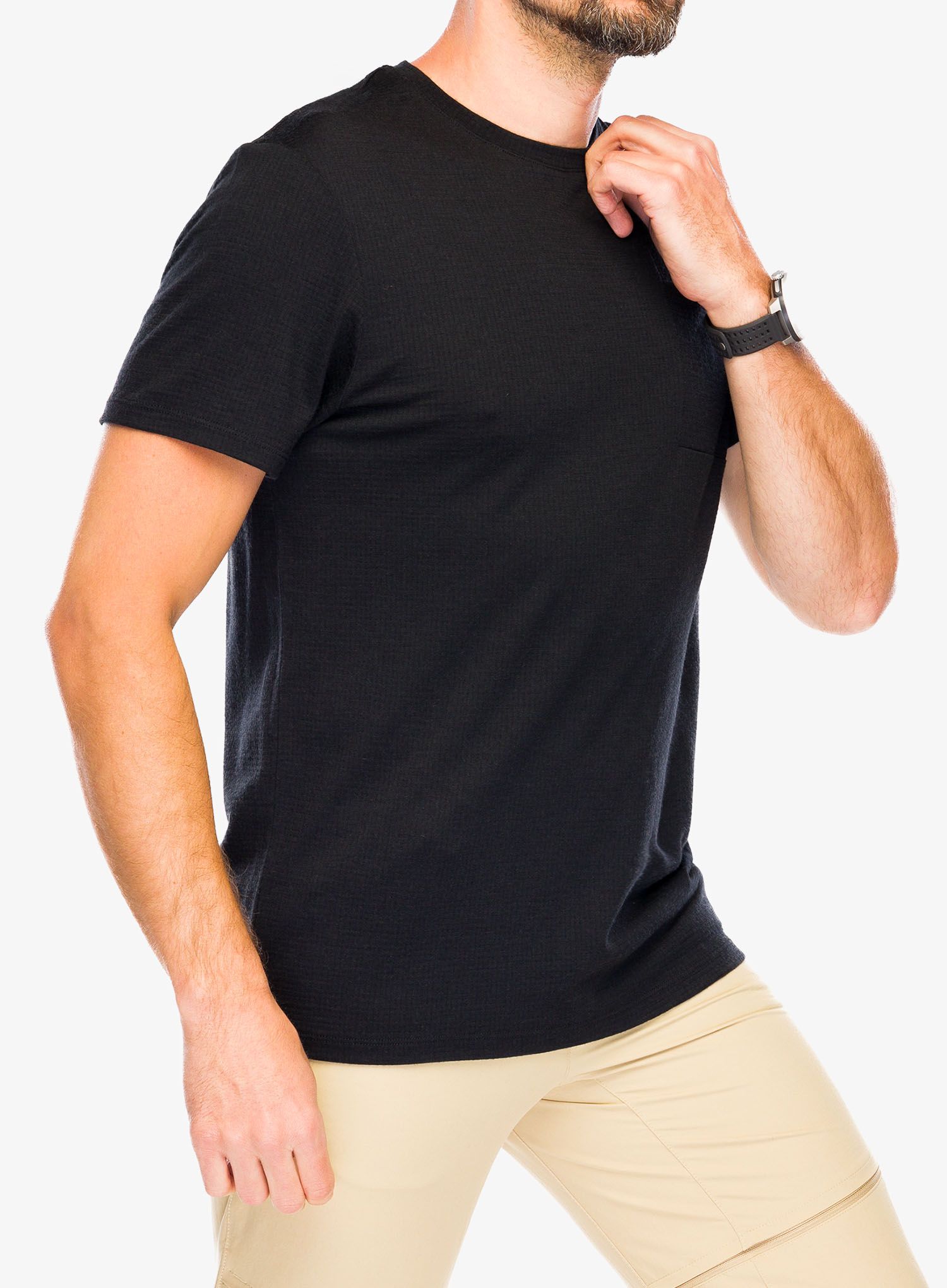 Merino triko Icebreaker Merino 200 IB X TNF SS Tee - black