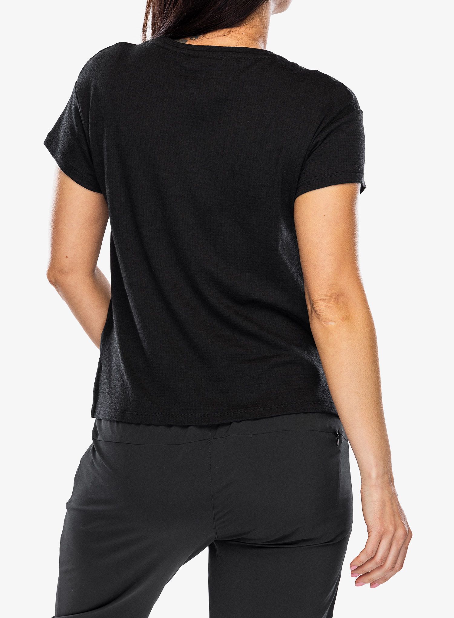 Merino triko dámské Icebreaker Merino 200 IB X TNF SS Tee - black