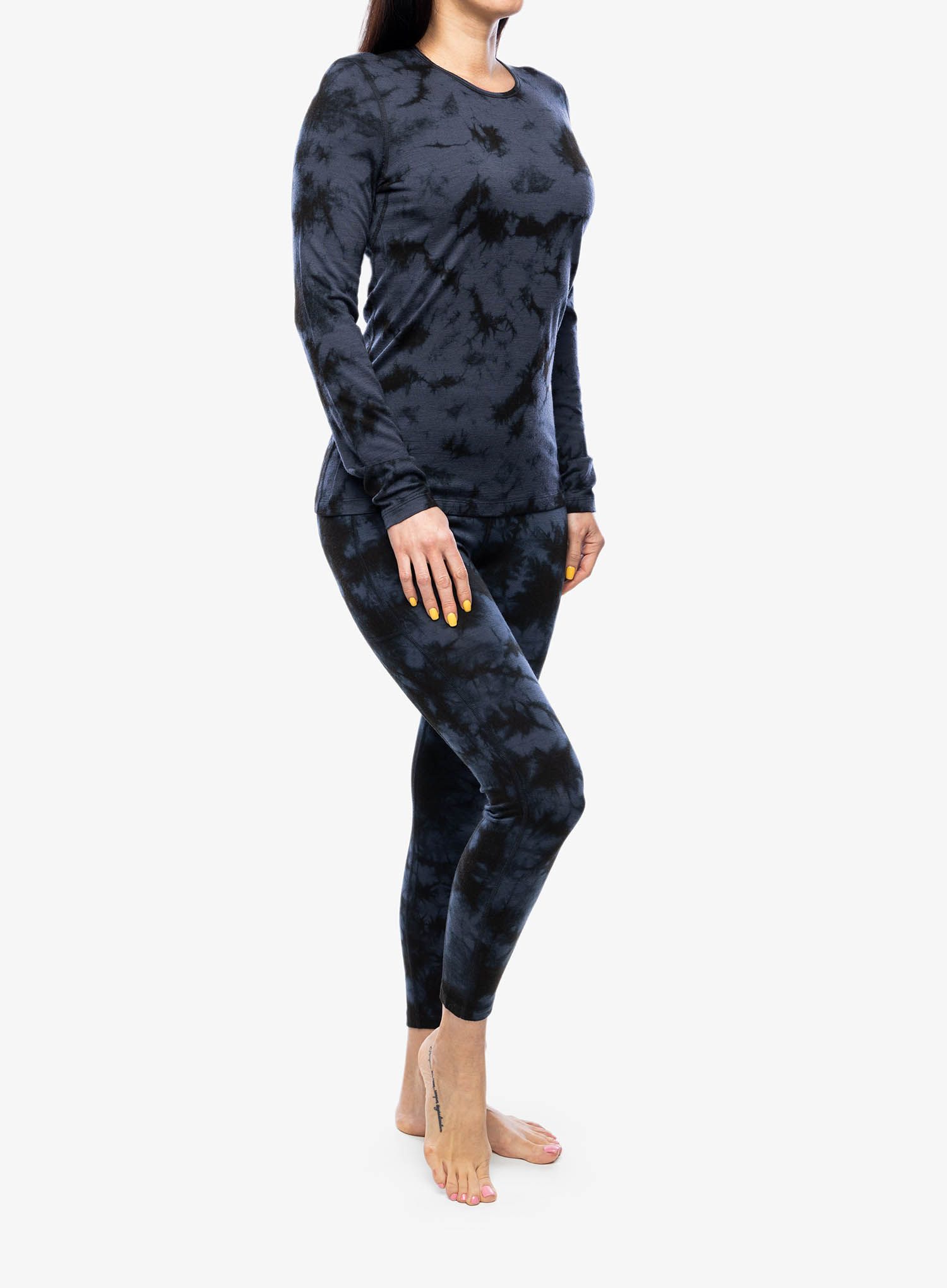 Dámská funkční mikina Icebreaker Merino 200 Oasis LS Crewe Cloud Dye - graphite/black/cd