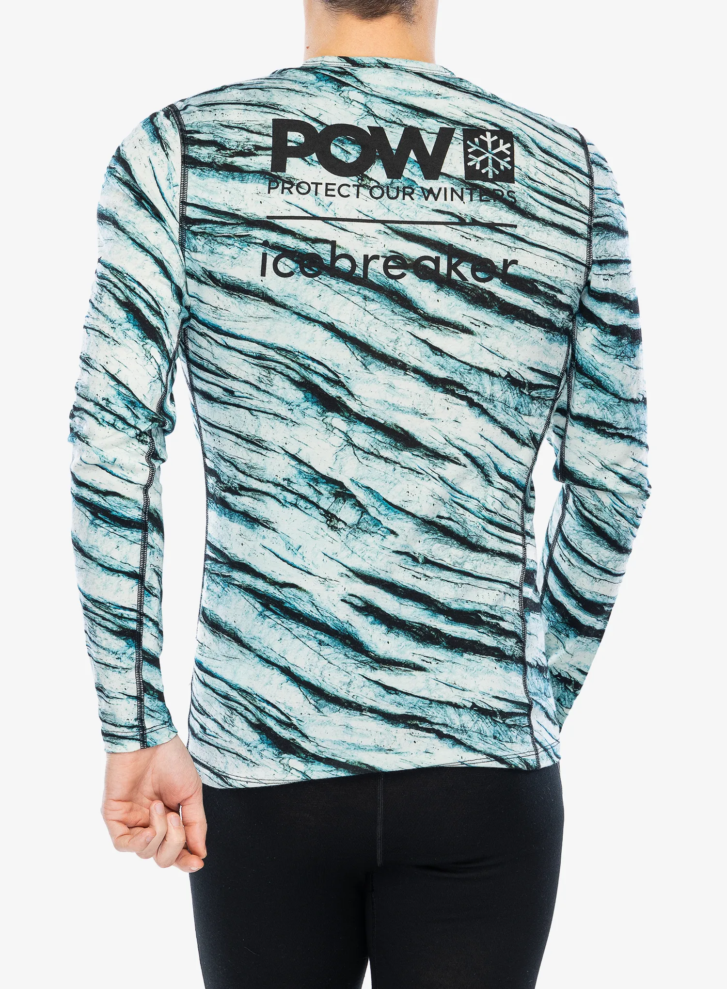 Funkční mikina Icebreaker Merino 200 Oasis LS Crewe POW AOP - snow aop