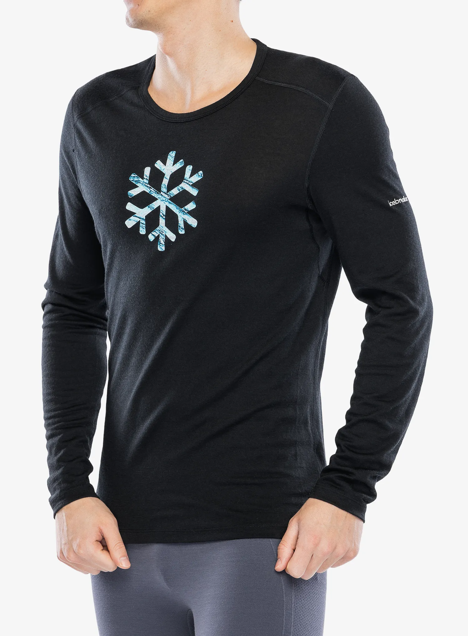 Funkční mikina Icebreaker Merino 200 Oasis LS Crewe POW - black