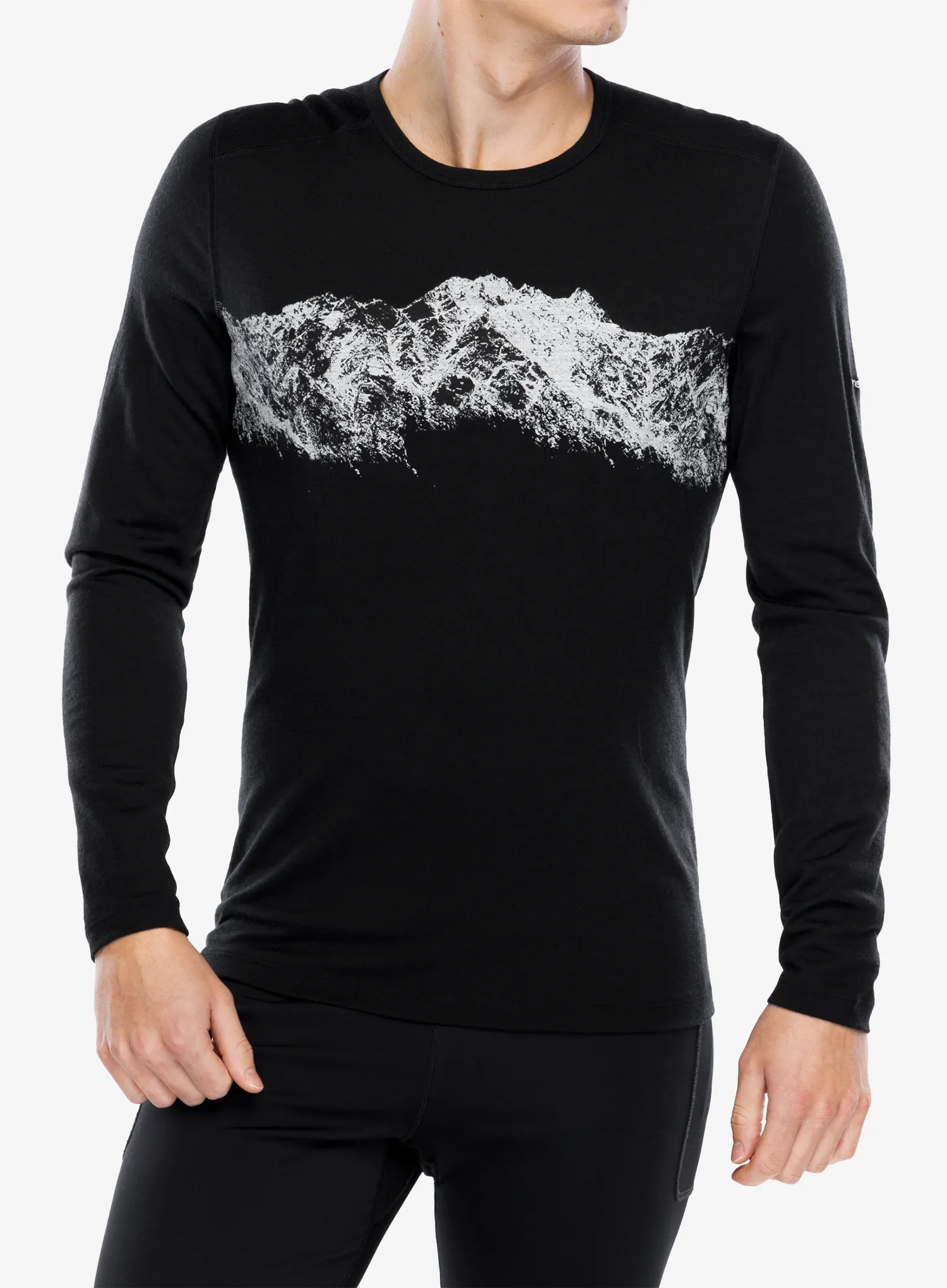 Funkční mikina Icebreaker Merino 200 Oasis LS Crewe Remarkables - black
