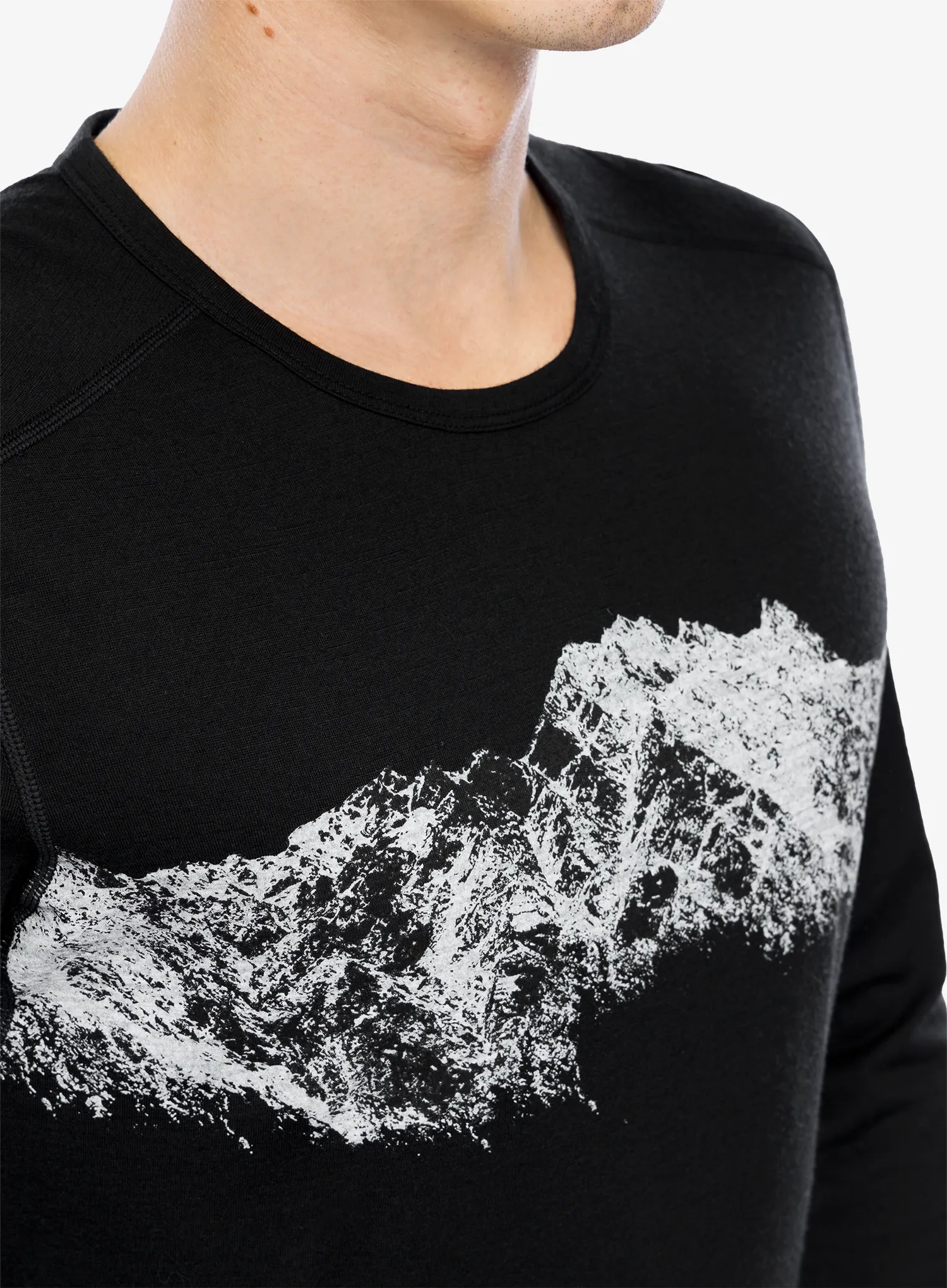 Funkční mikina Icebreaker Merino 200 Oasis LS Crewe Remarkables - black