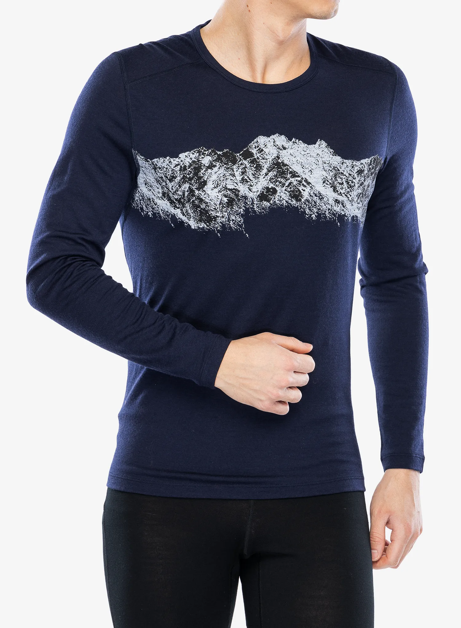 Pánská mikina Icebreaker Merino 200 Oasis LS Crewe Remarkables - midnight navy