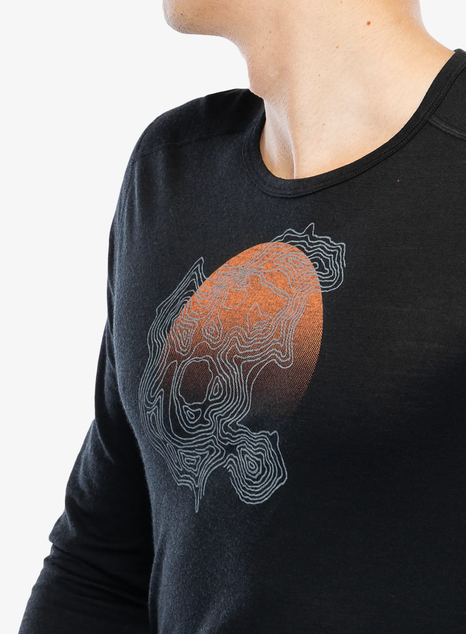 Funkční mikina Icebreaker Merino 200 Oasis LS Crewe Ruapehu Round - black
