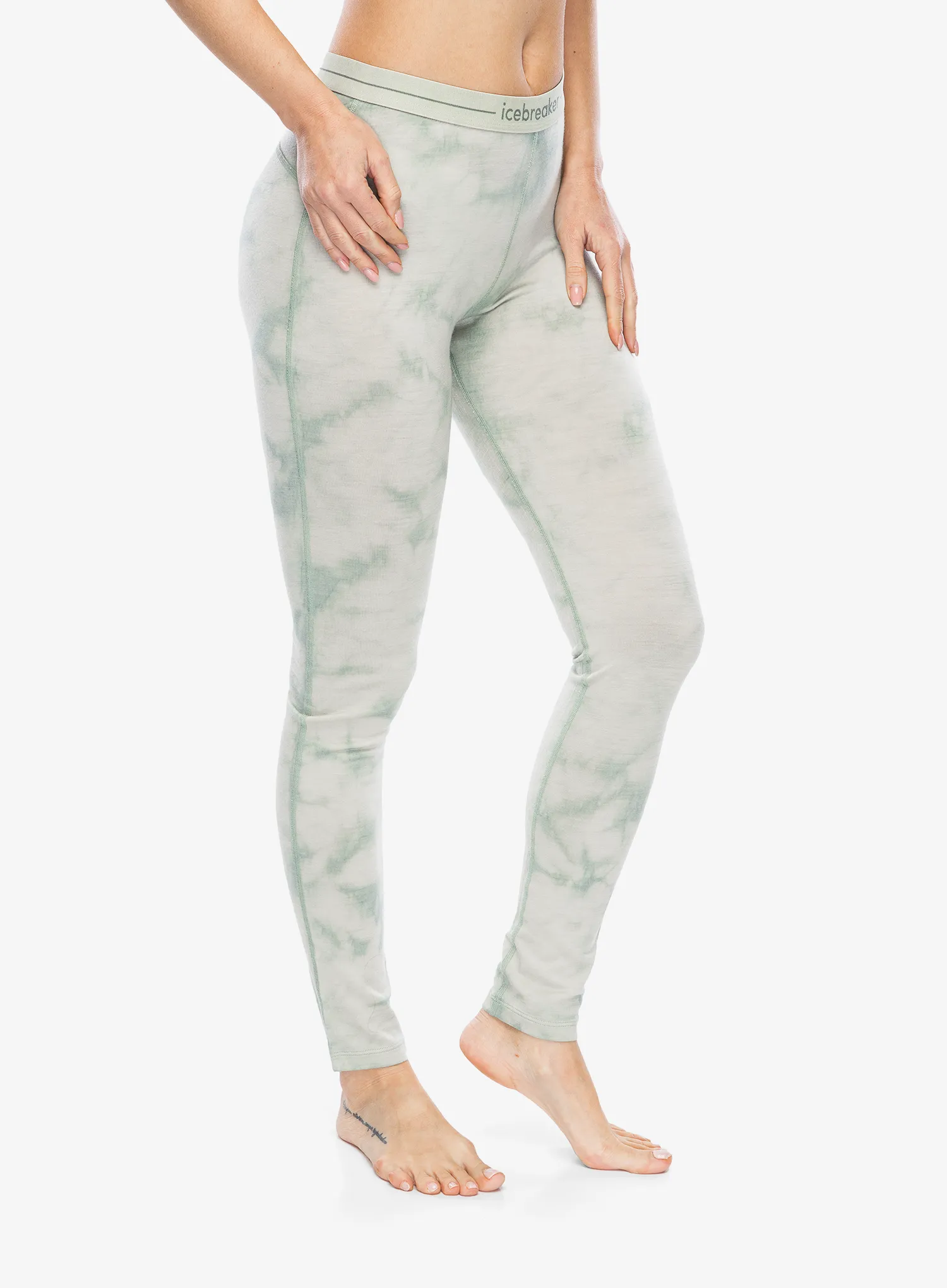 Termolegíny dámské Icebreaker Merino 200 Oasis Leggings Cloud Dye - ashen/moss dk/cd