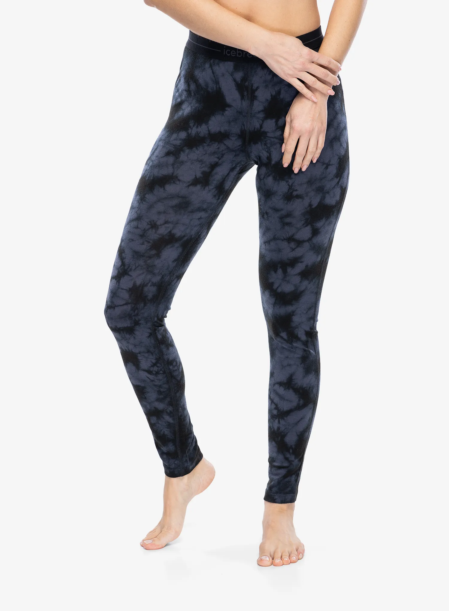 Termolegíny dámské Icebreaker Merino 200 Oasis Leggings Cloud Dye - graphite/black/cd