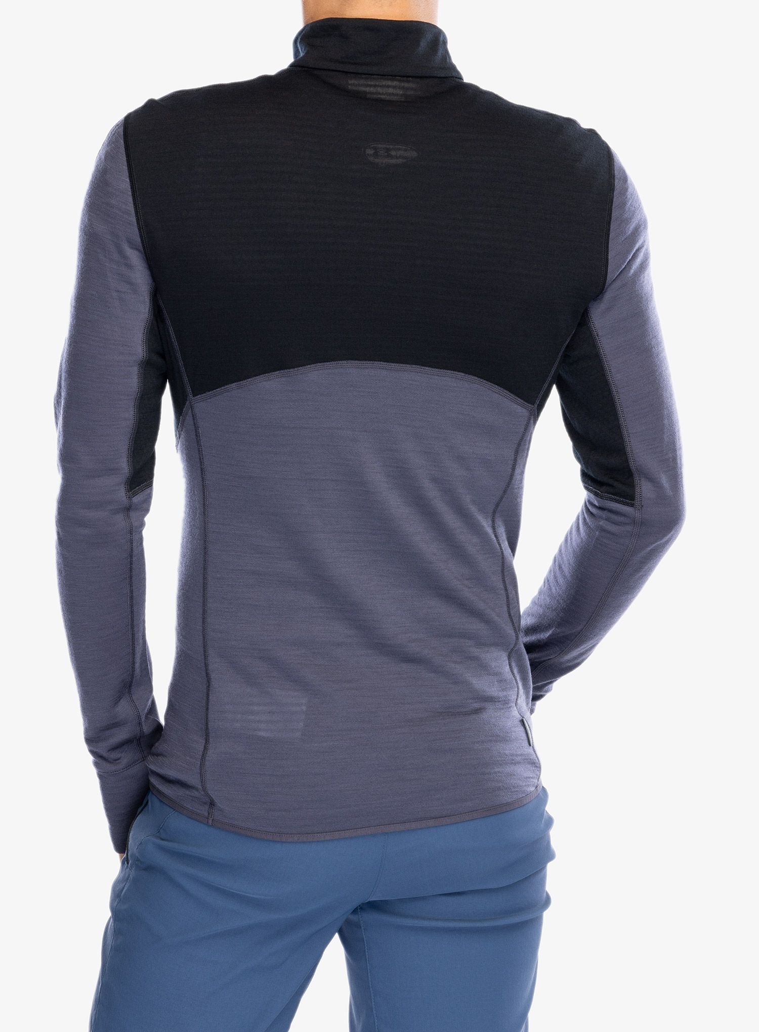 Mikina bez kapuce Icebreaker Merino 200 Realfleece Descender LS Half Zip - black/graphite/cb