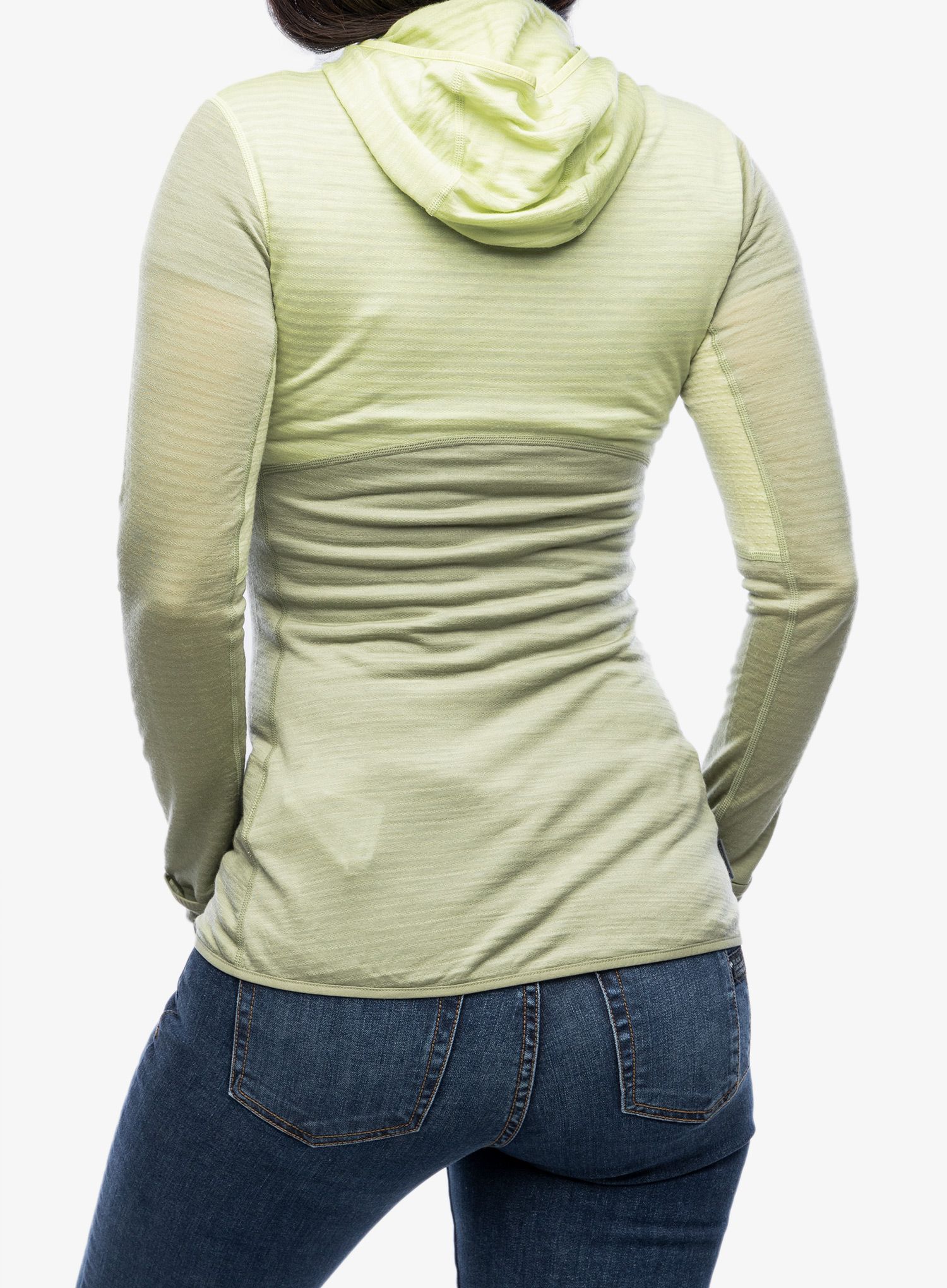 Dámská mikina Icebreaker Merino 200 Realfleece Descender LS Zip Hoodie - glazen/lichen/cb