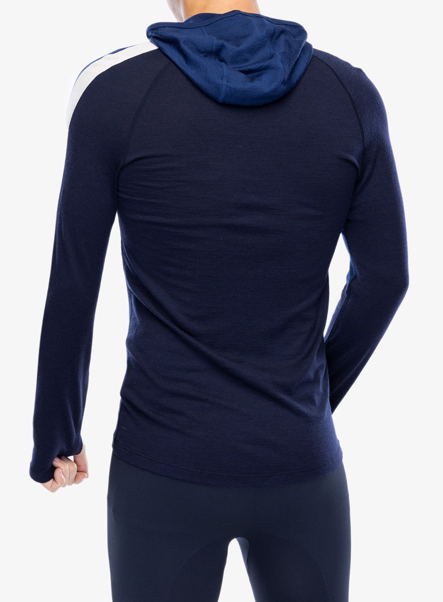 Funkční mikina Icebreaker Merino 200 Sonebula LS Half Zip Hood - mid nvy/royal nvy/snow/cb