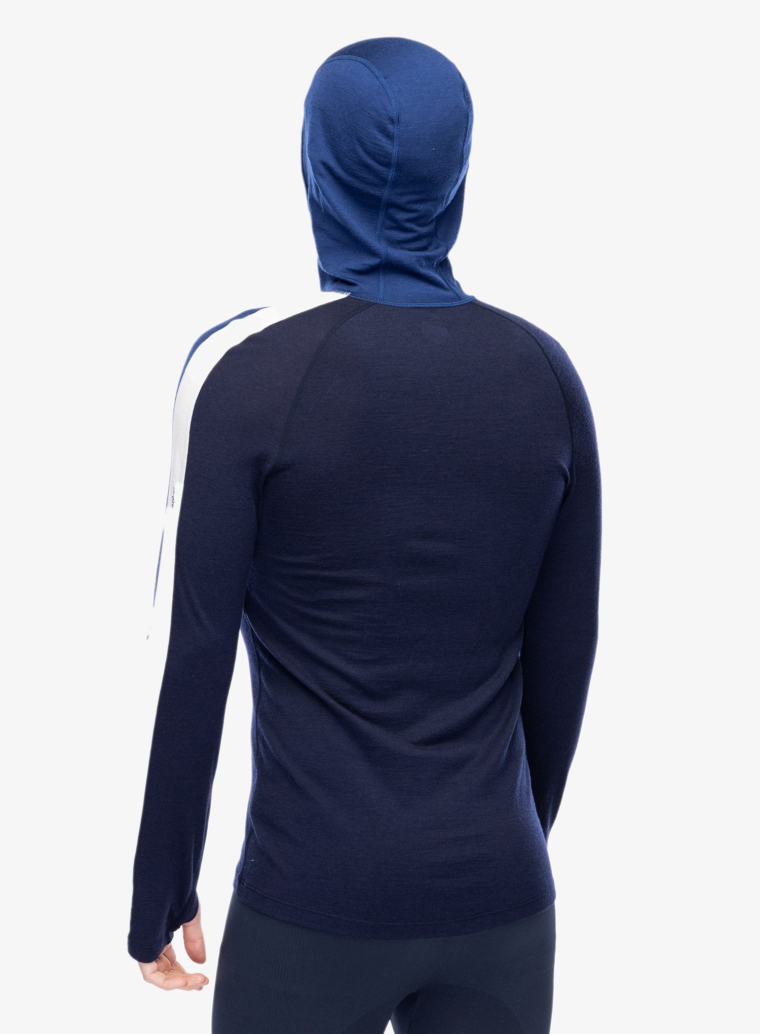 Funkční mikina Icebreaker Merino 200 Sonebula LS Half Zip Hood - mid nvy/royal nvy/snow/cb