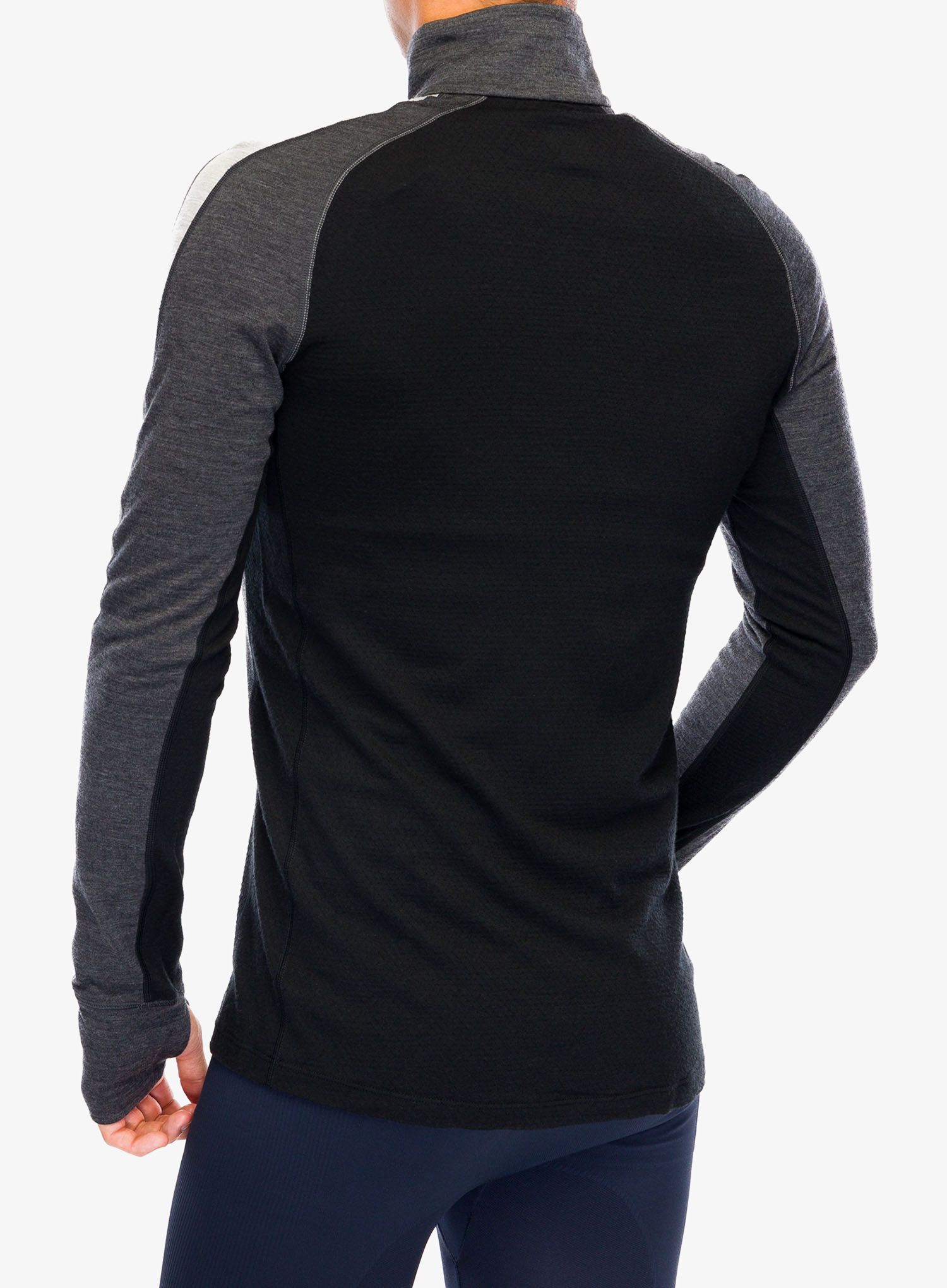 Funkční mikina Icebreaker Merino 200 ZoneKnit LS Half Zip - jet hthr/blk/metro h/cb