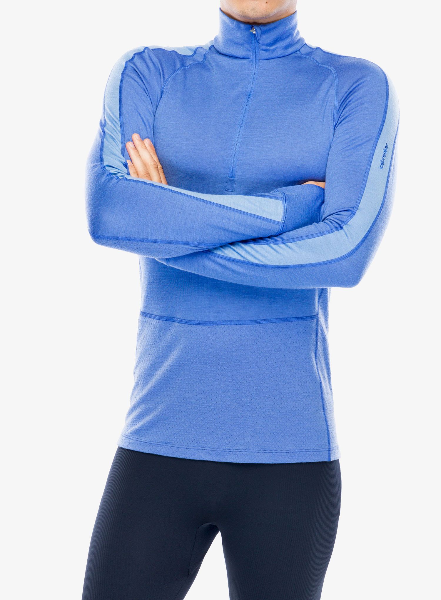 Funkční mikina Icebreaker Merino 200 ZoneKnit LS Half Zip - brilliant/baja/cb