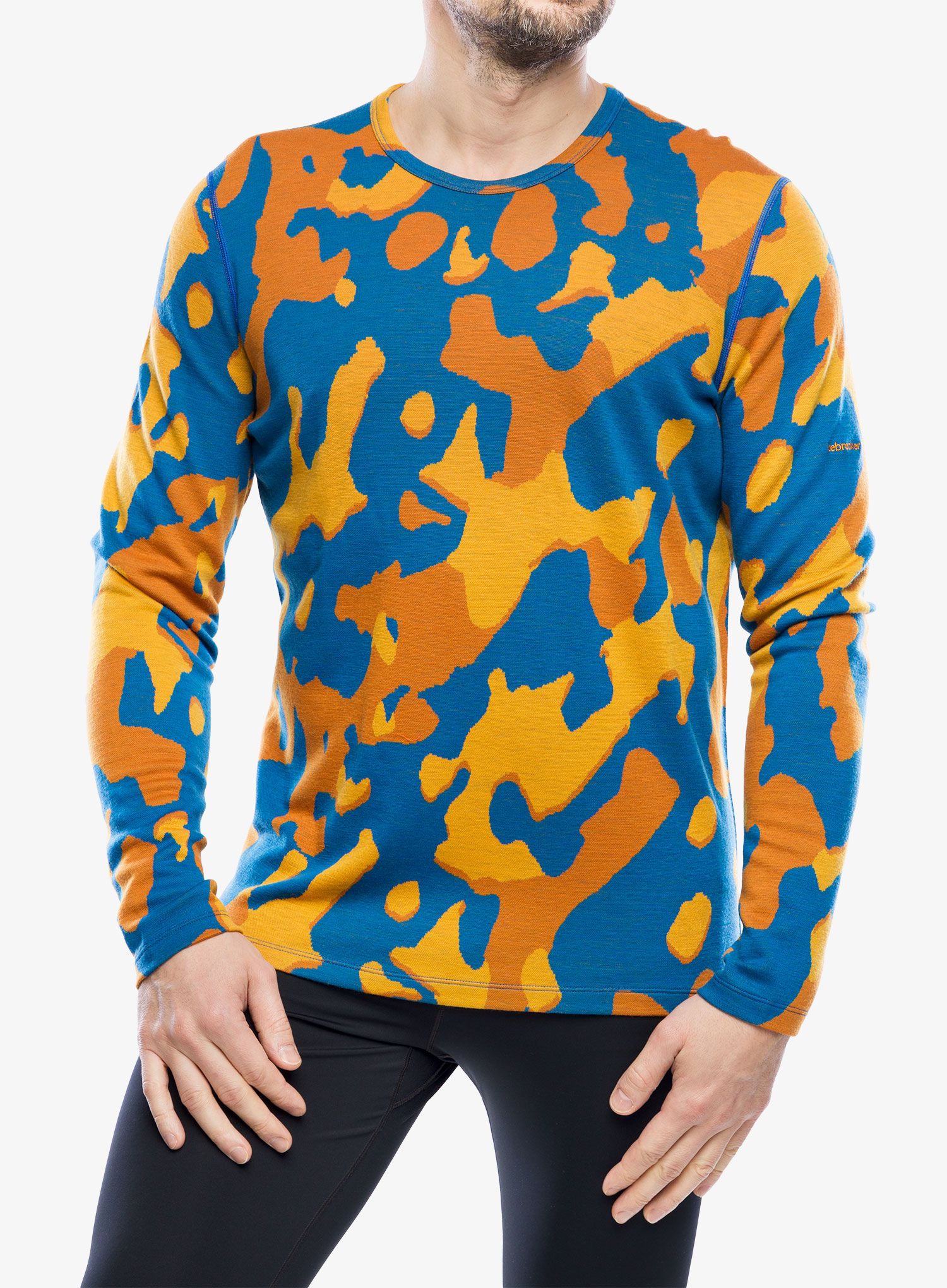 Funkční mikina Icebreaker Merino 260 Vertex LS Crewe Natural Camo - lazurite/solar