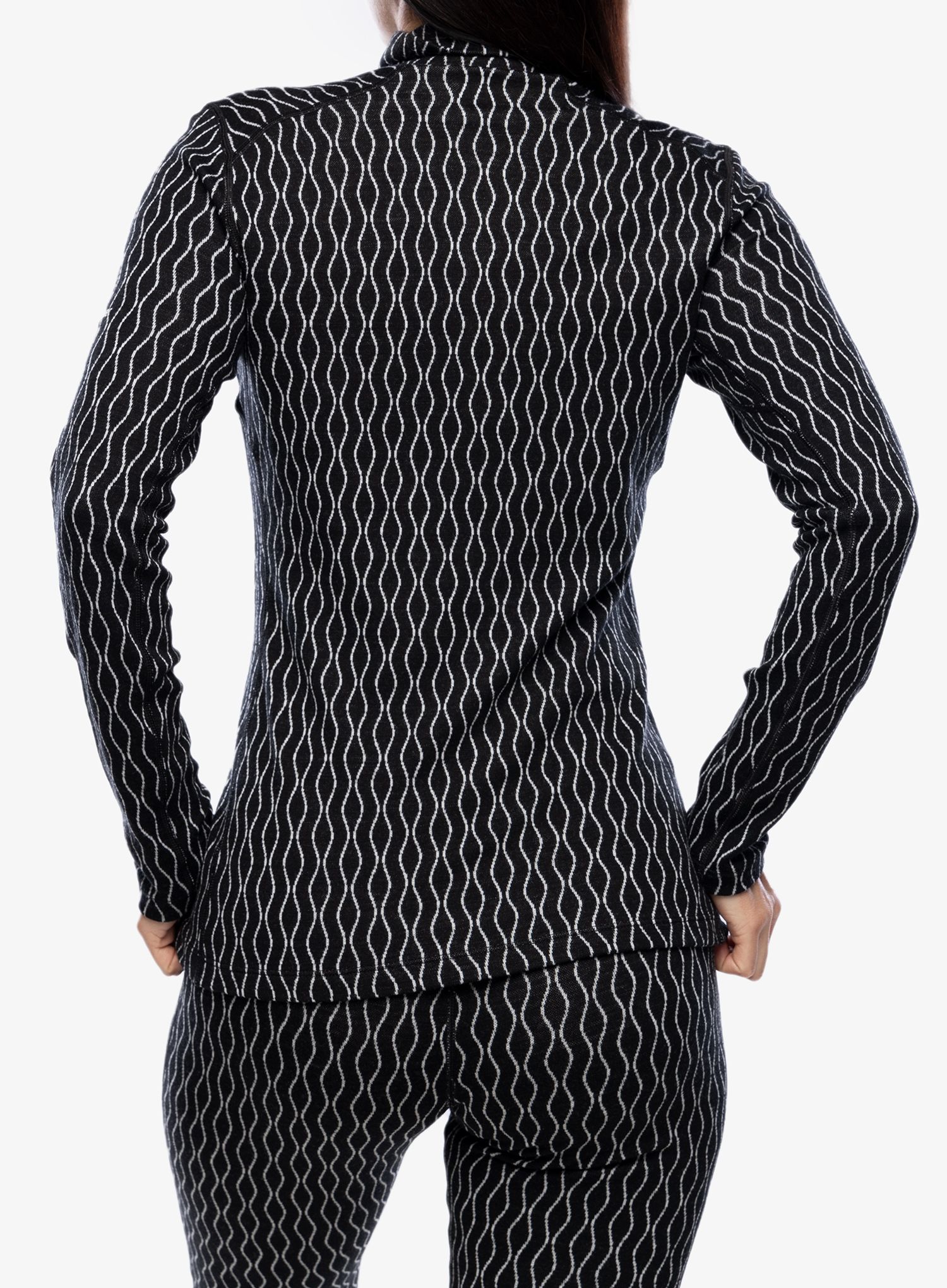 Dámská funkční mikina Icebreaker Merino 260 Vertex LS HZ On-Piste - black/snow/j