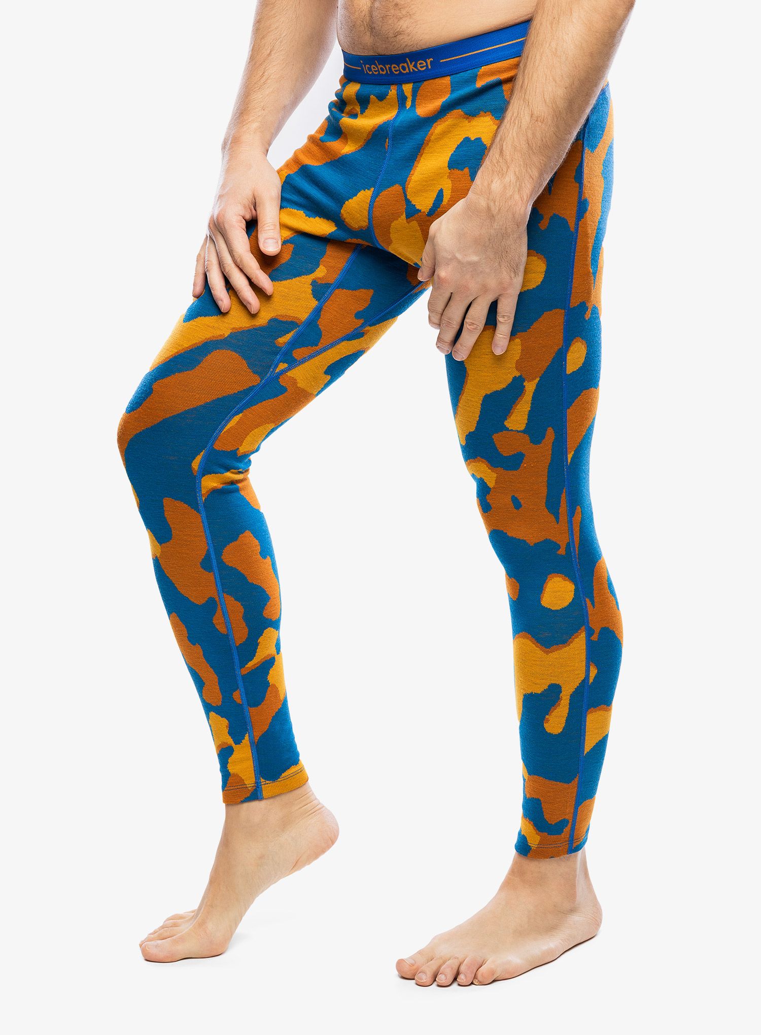 Termolegíny Icebreaker Merino 260 Vertex Leggings Natural Camo - lazurite/solar