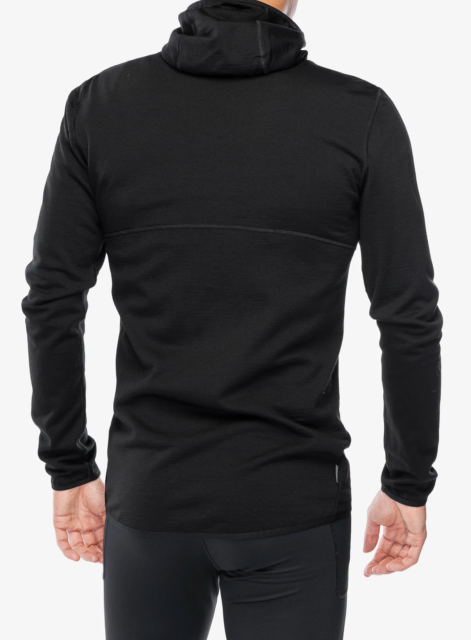 Mikina s kapucí Icebreaker Merino 560 Realfleece Elemental II LS Zip Hood - black