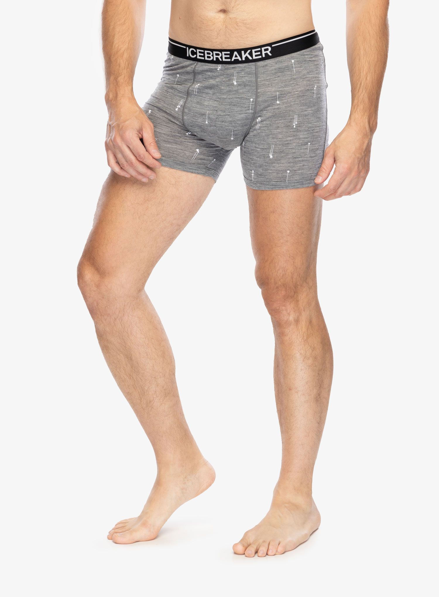 Funkční boxerky Icebreaker Merino Anatomica Boxers Palm Trail AOP - gritstone hthr/aop