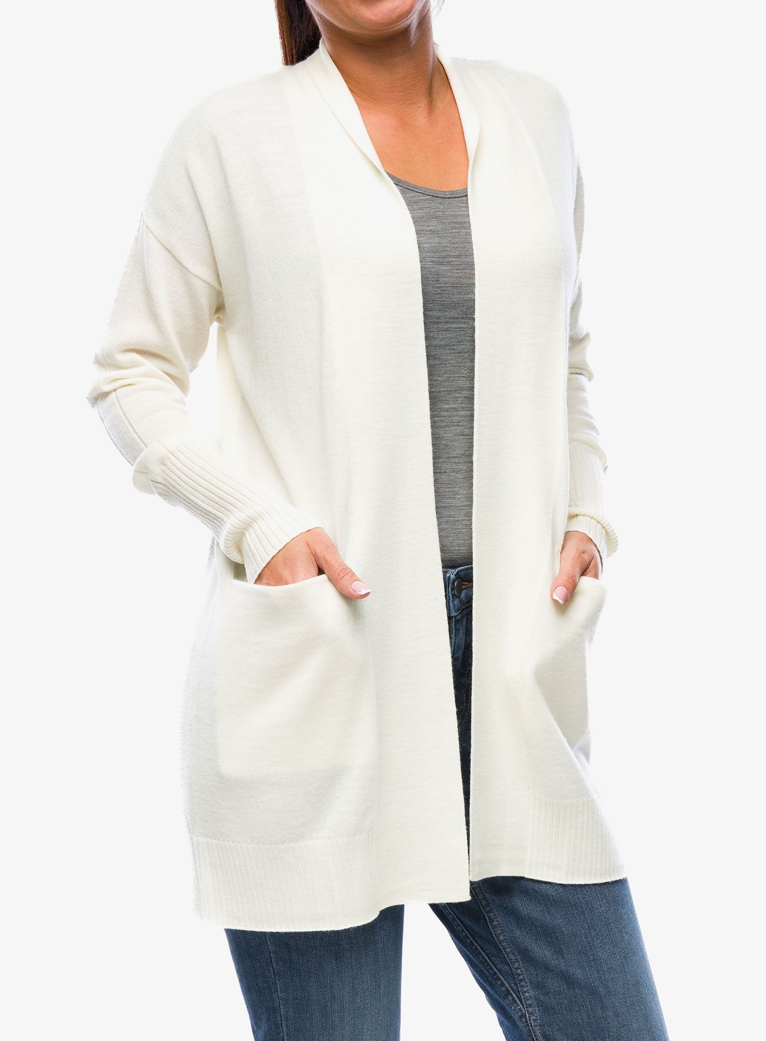 Dámský svetr Icebreaker Merino Iseo Long Cardigan Sweater - undyed