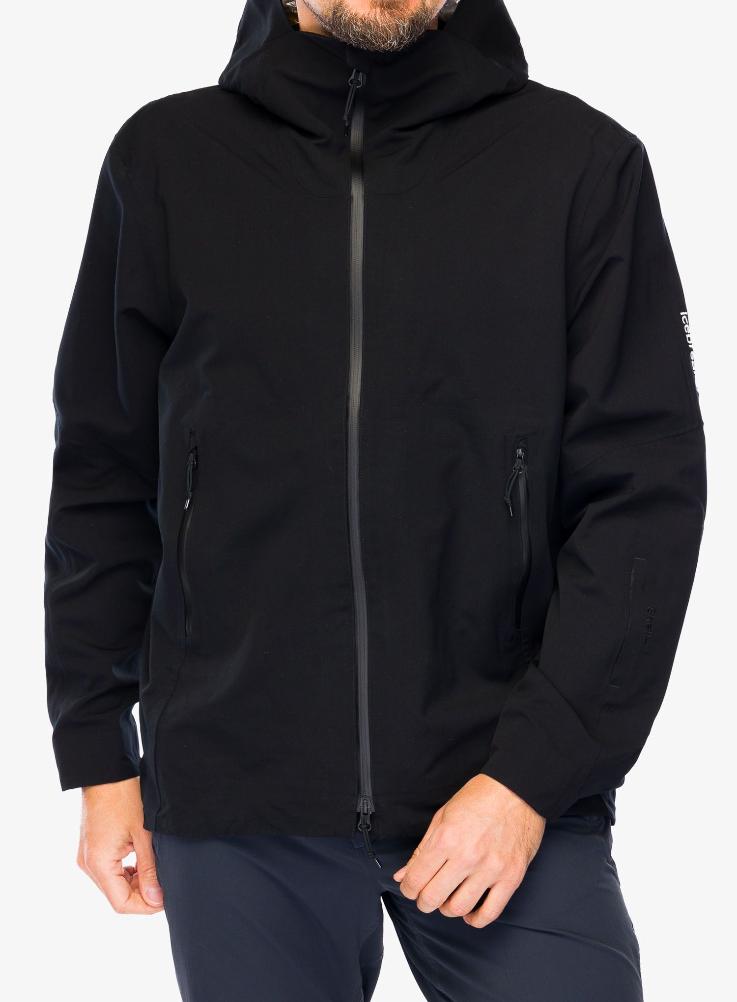 Pánská skialpová bunda Icebreaker Merino Shell+ Peak Hooded Jacket - black