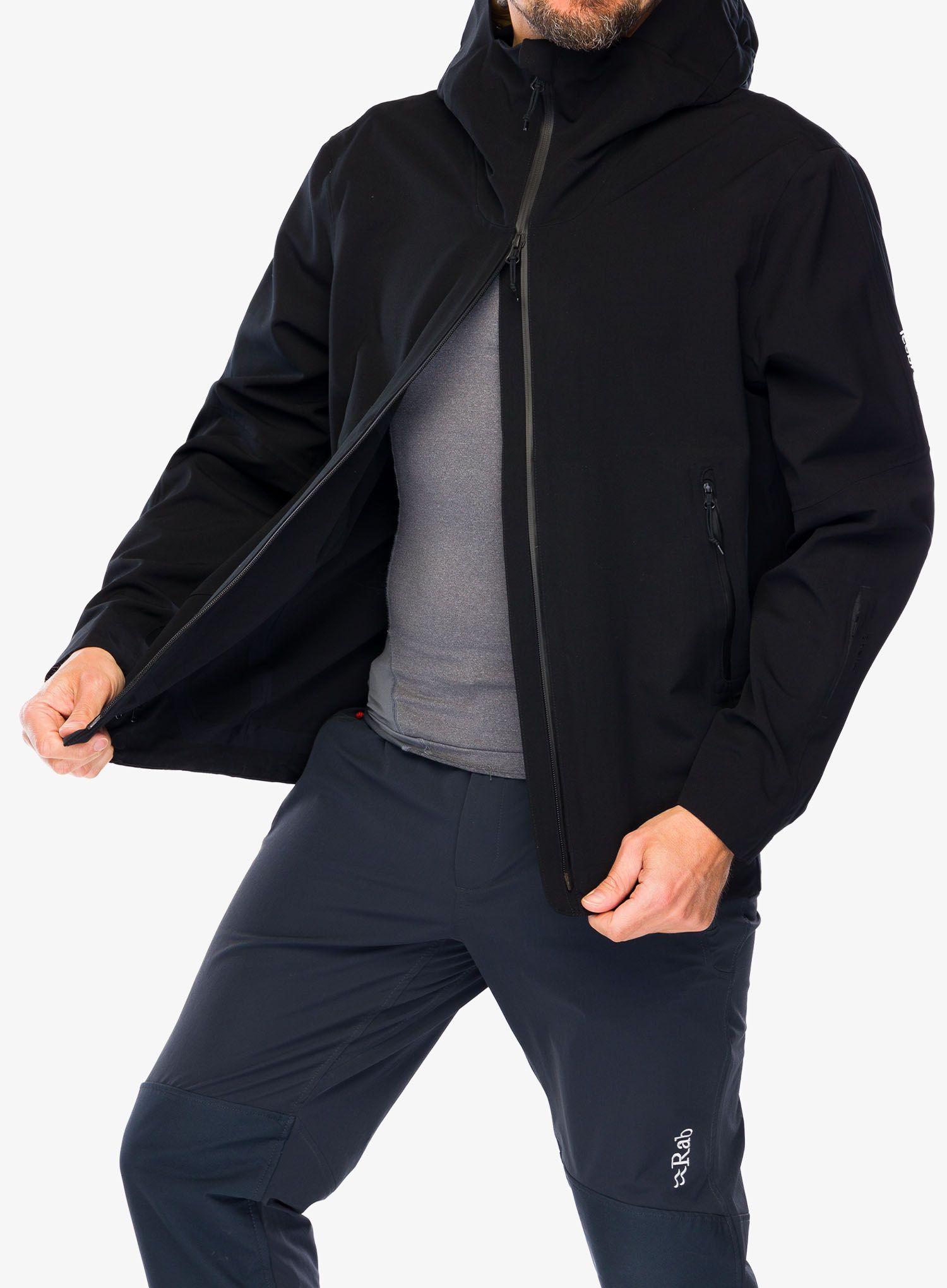 Pánská skialpová bunda Icebreaker Merino Shell+ Peak Hooded Jacket - black