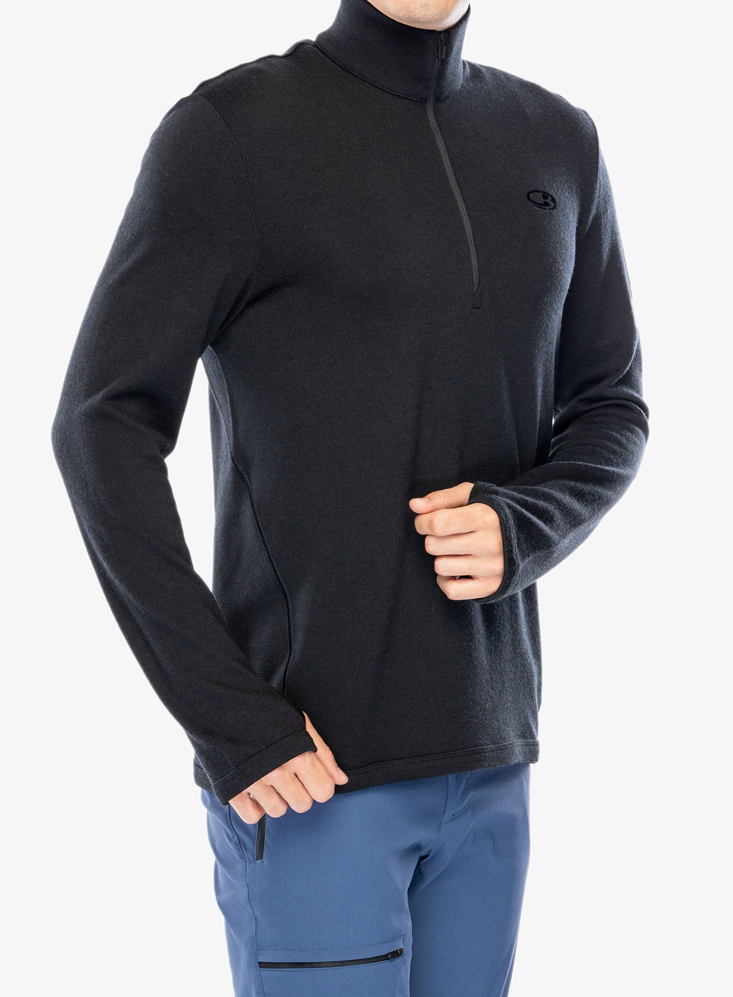 Mikina bez kapuce Icebreaker Original LS Half Zip - black