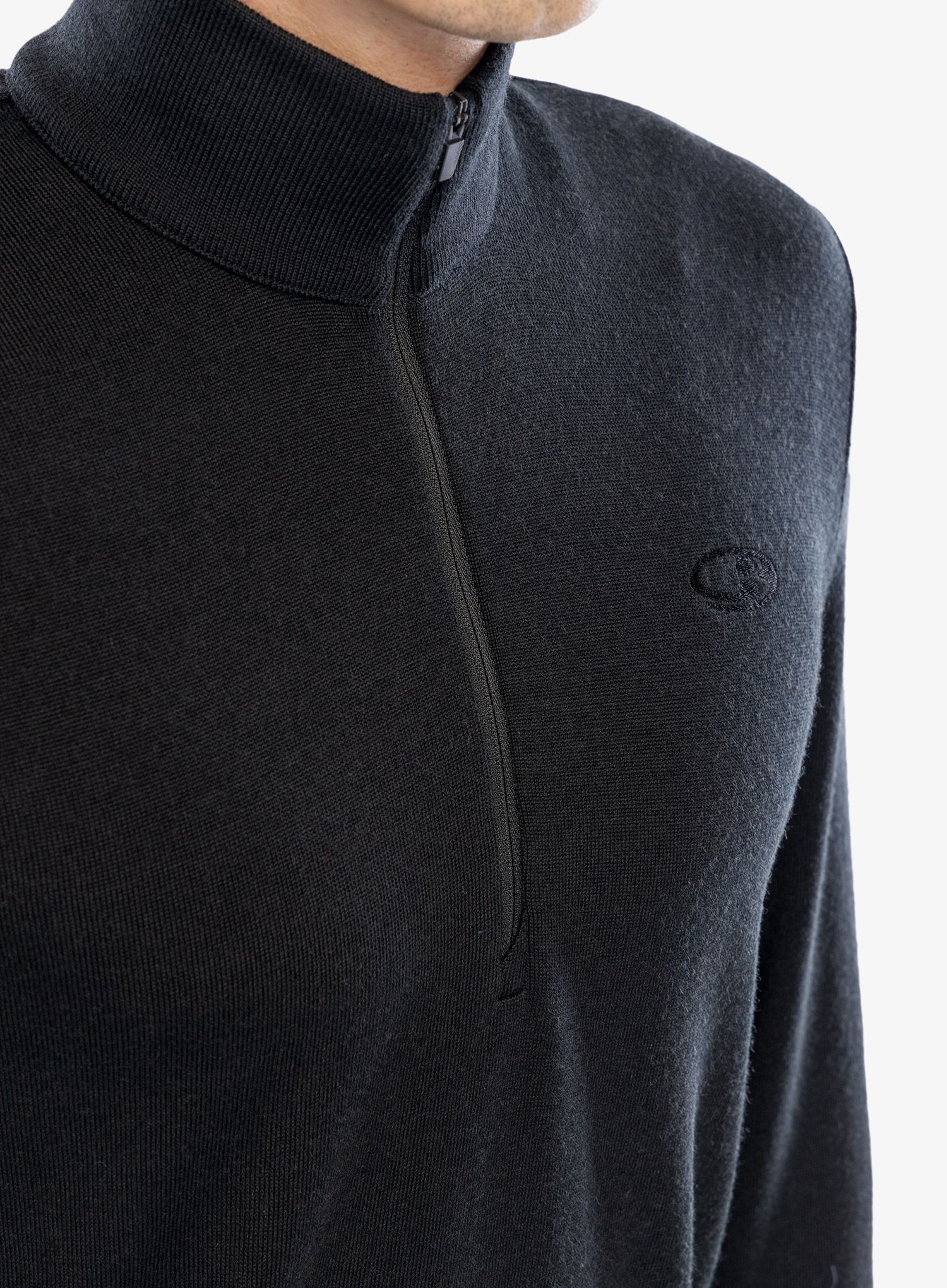 Mikina bez kapuce Icebreaker Original LS Half Zip - black
