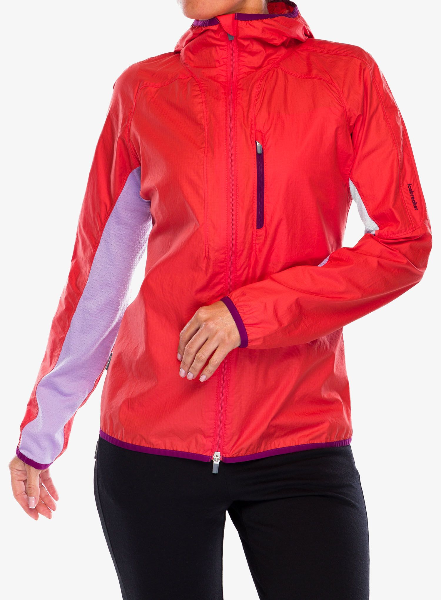 Softshellová bunda dámská Icebreaker Shell+ Cotton Windbreaker - earth/purple