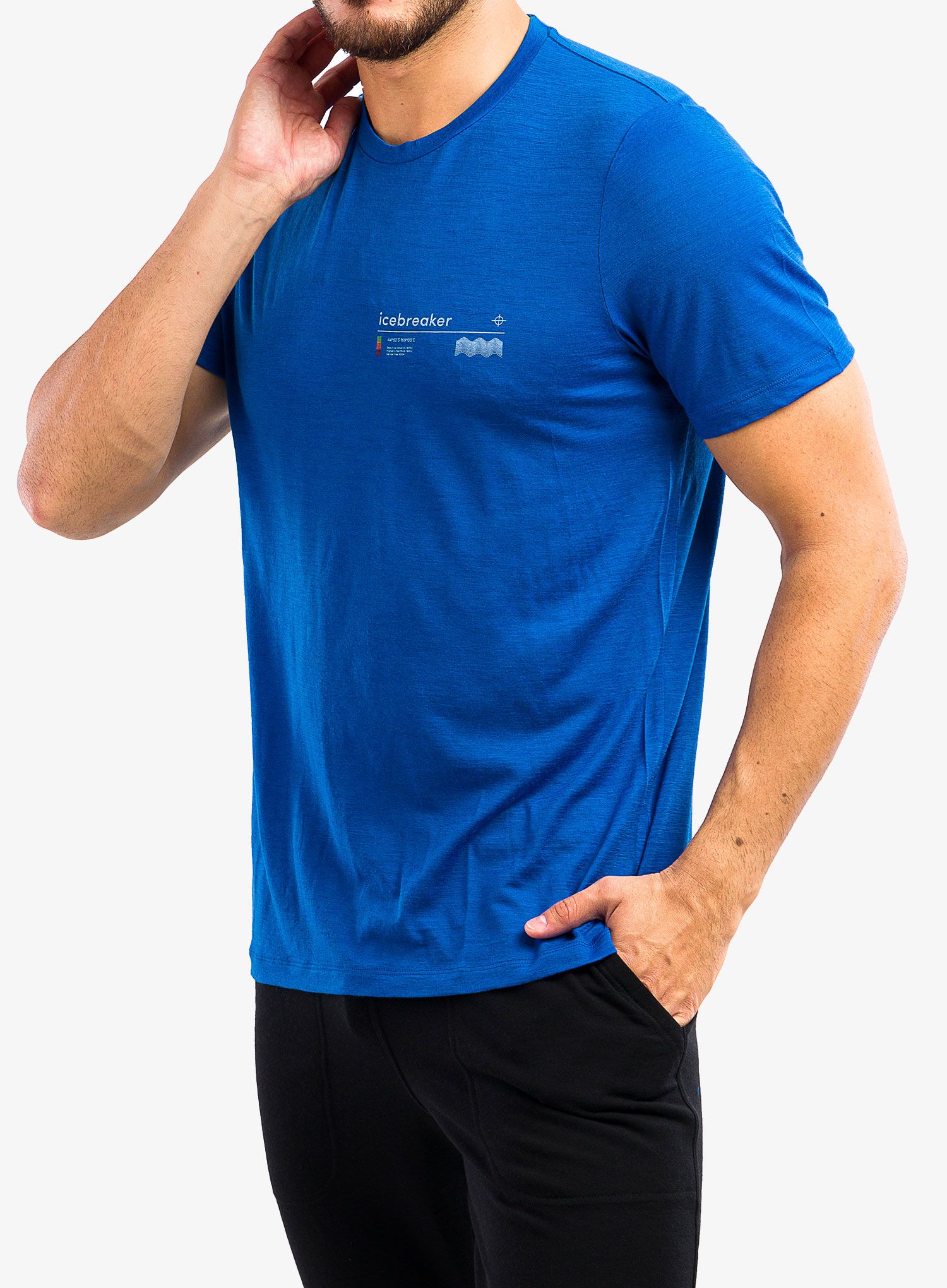 Pánské tričko Icebreaker Tech Lite II SS Tee Alpine Zone - lazurite
