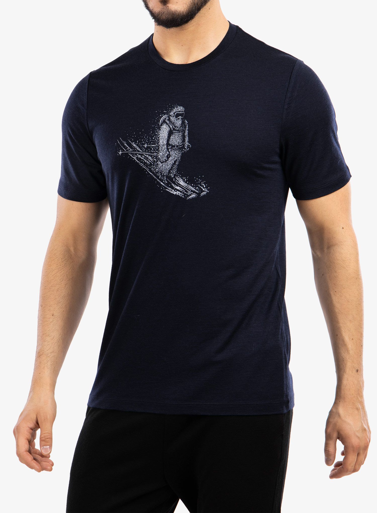 Tričko z merino vlny Icebreaker Tech Lite II SS Tee Skiing Yeti - navy