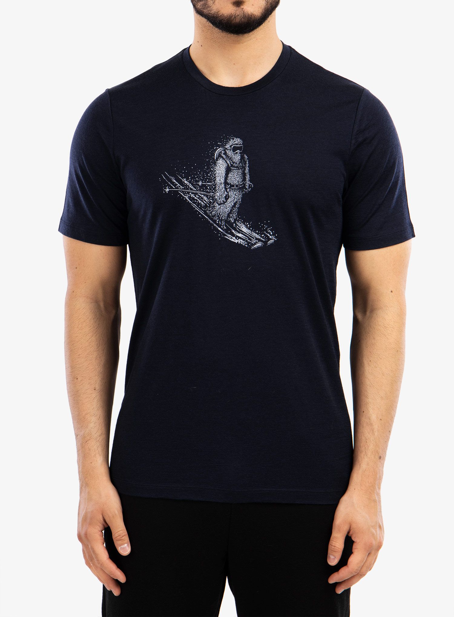 Tričko z merino vlny Icebreaker Tech Lite II SS Tee Skiing Yeti - navy