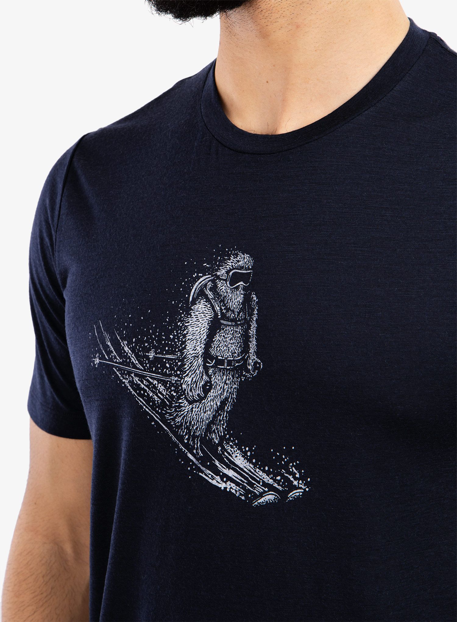 Tričko z merino vlny Icebreaker Tech Lite II SS Tee Skiing Yeti - navy